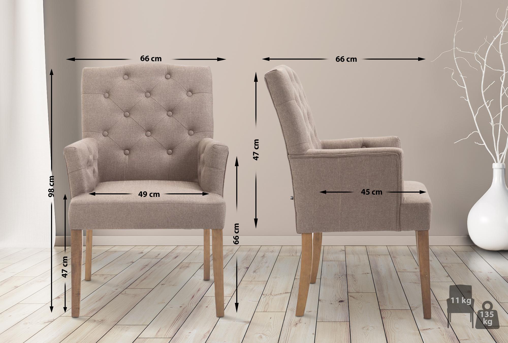 Chaise de salle à manger Sugar de style Chesterfield