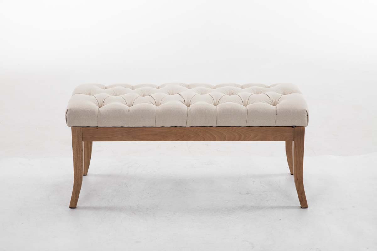 Banc Ramses tissu pieds antique clair