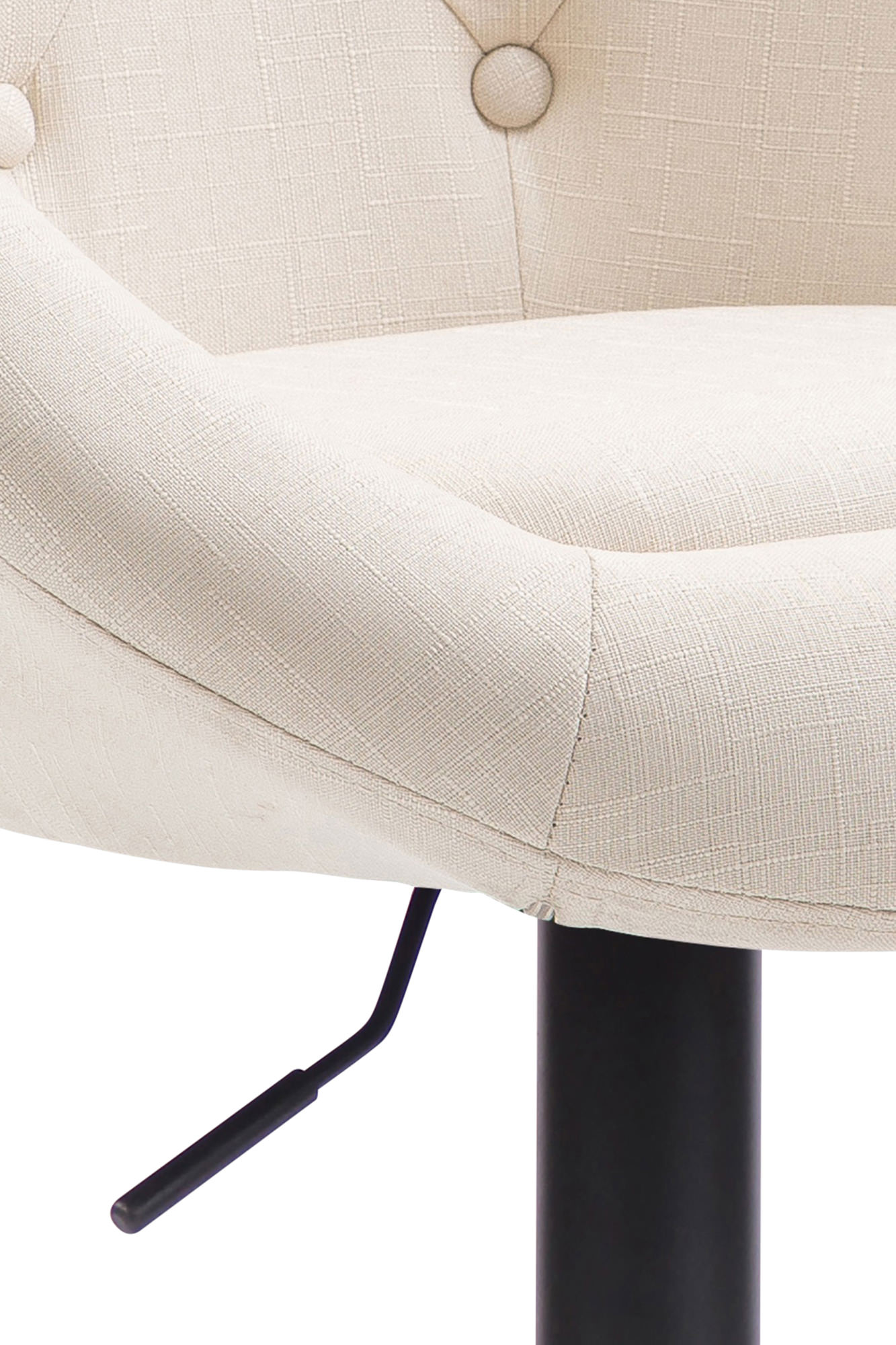 Tabouret de bar London V2 en tissu avec Pied et Repose-pieds en métal
