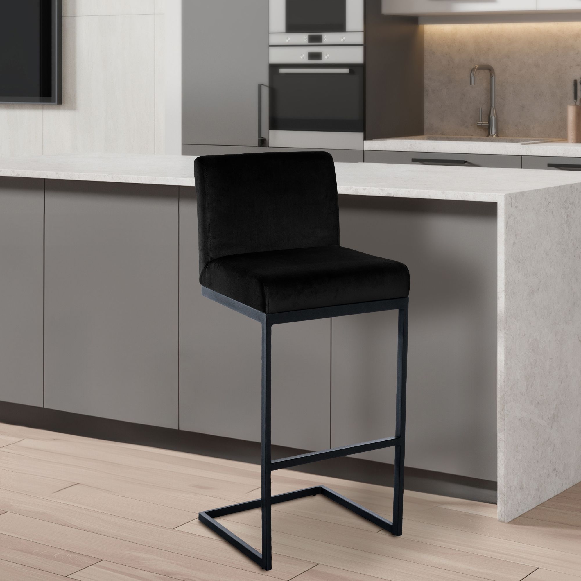 Tabouret de bar Hopewell velours