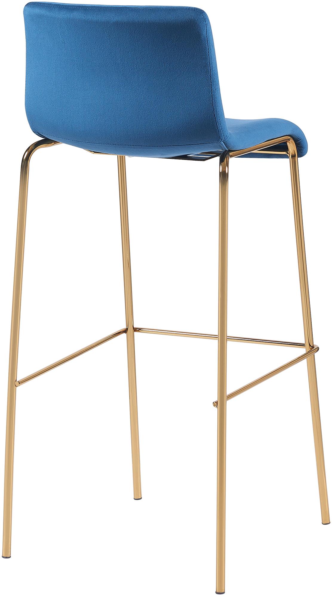 Tabouret de bar Hoover velours piètement 4 pieds or