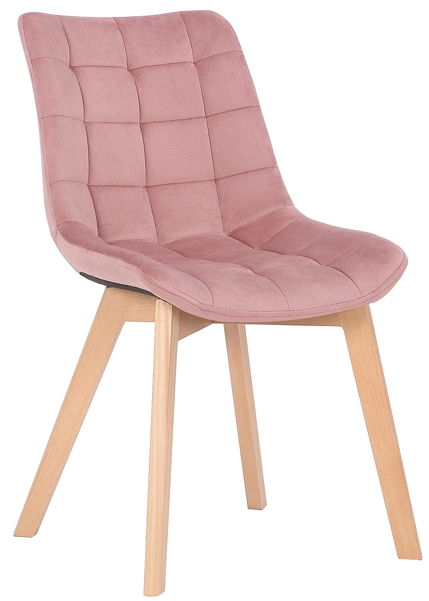 Lot de 2 Chaises de salle à manger Passaic velours avec pieds en Bois de hêtre