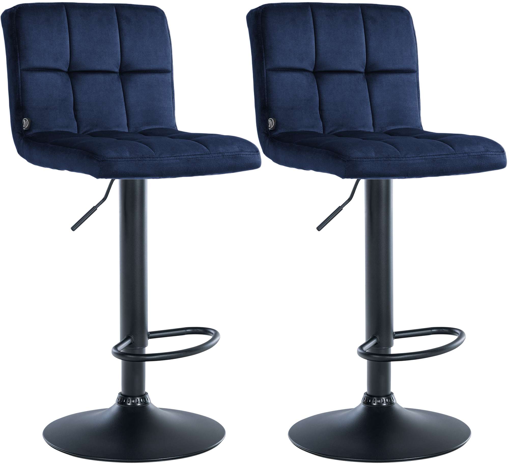 Lot de 2 tabourets de bar Peru velours