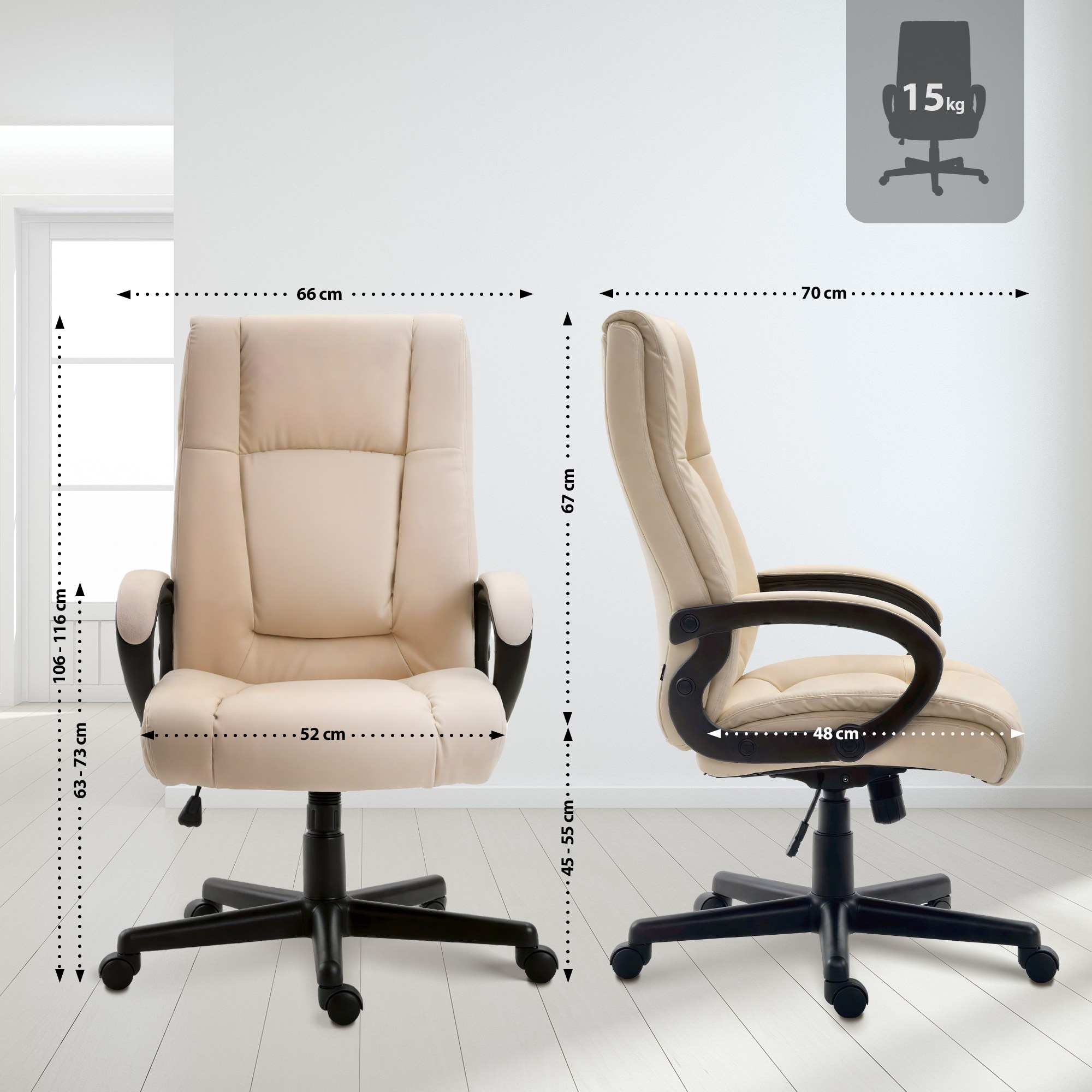 Chaise de bureau XL Sparta similicuir