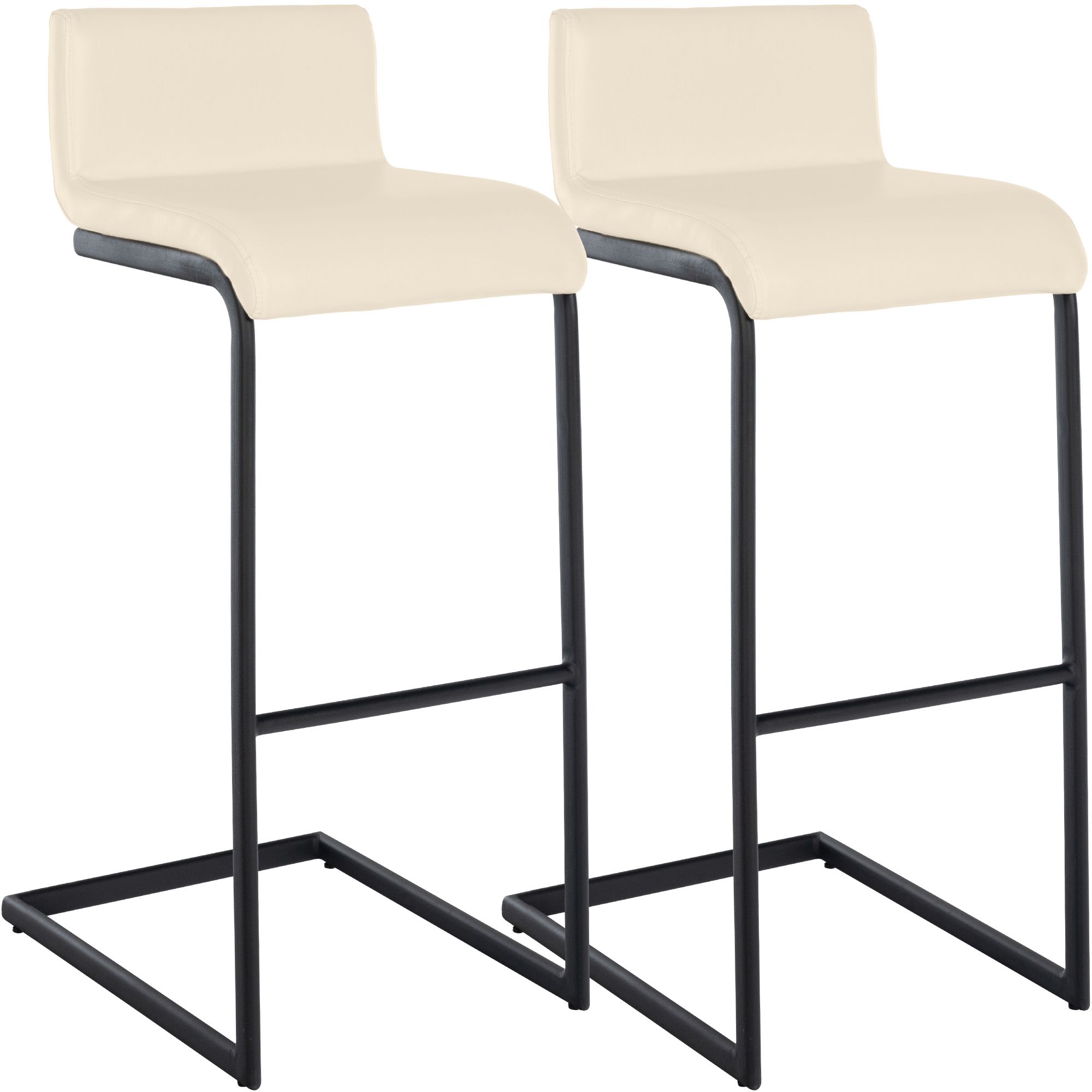 Lot de 2 Tabourets de Bar Newport, Piétement Métallique Noir