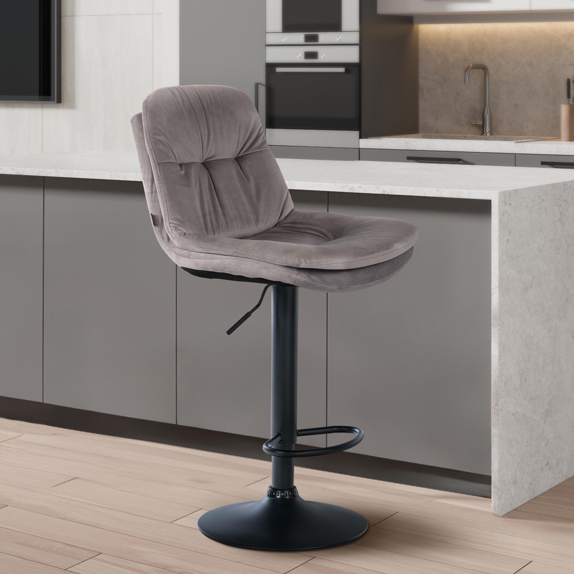 Tabouret de bar Laurel velours