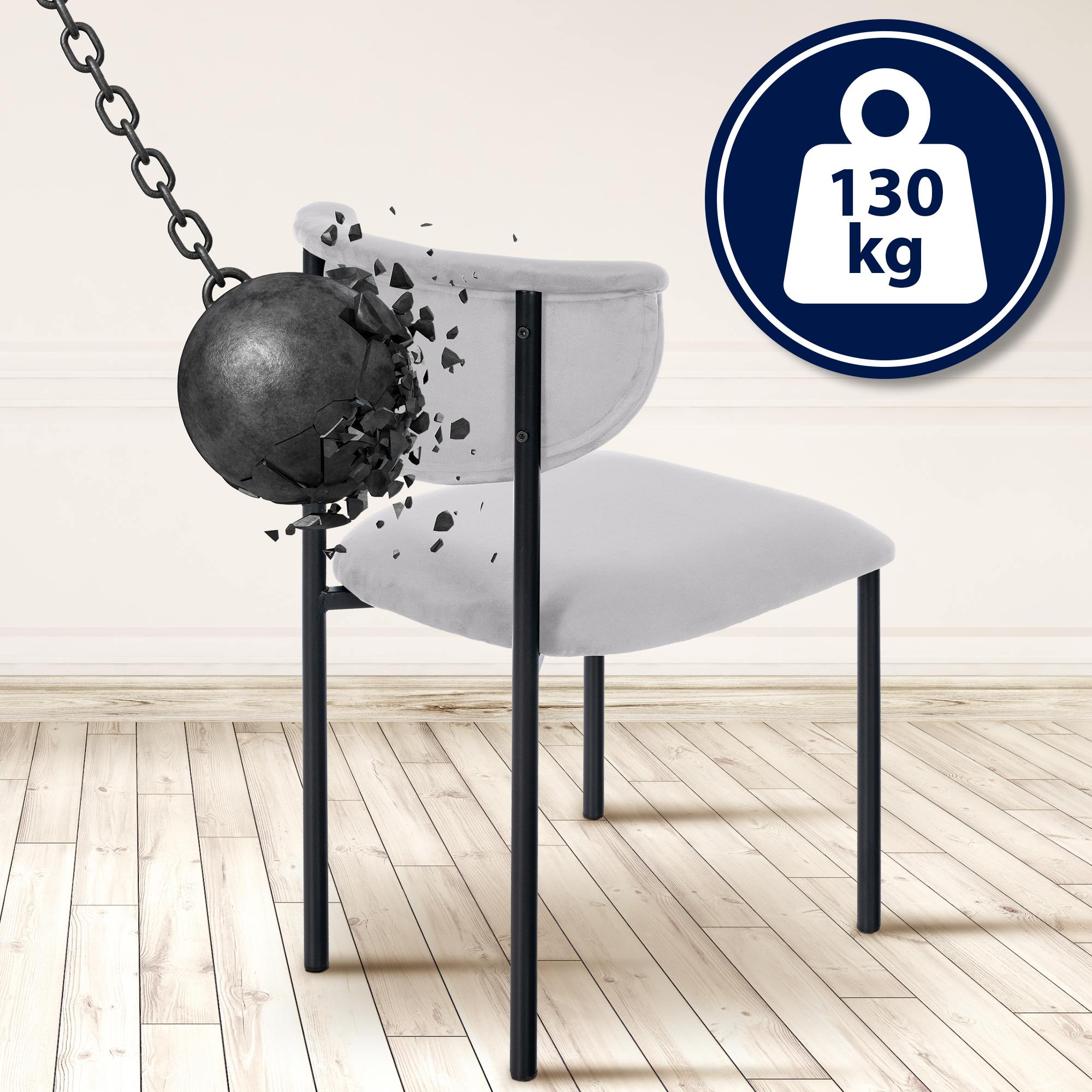 Chaise de salle à manger Gambell en Velours