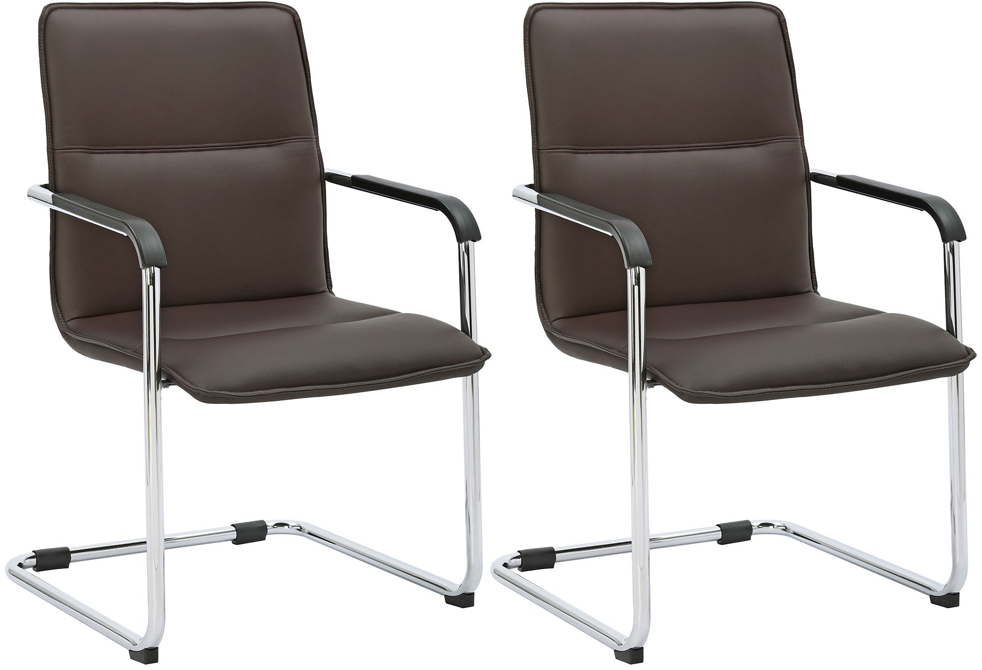 Lot de 2 chaises cantilever Seattle en similicuir