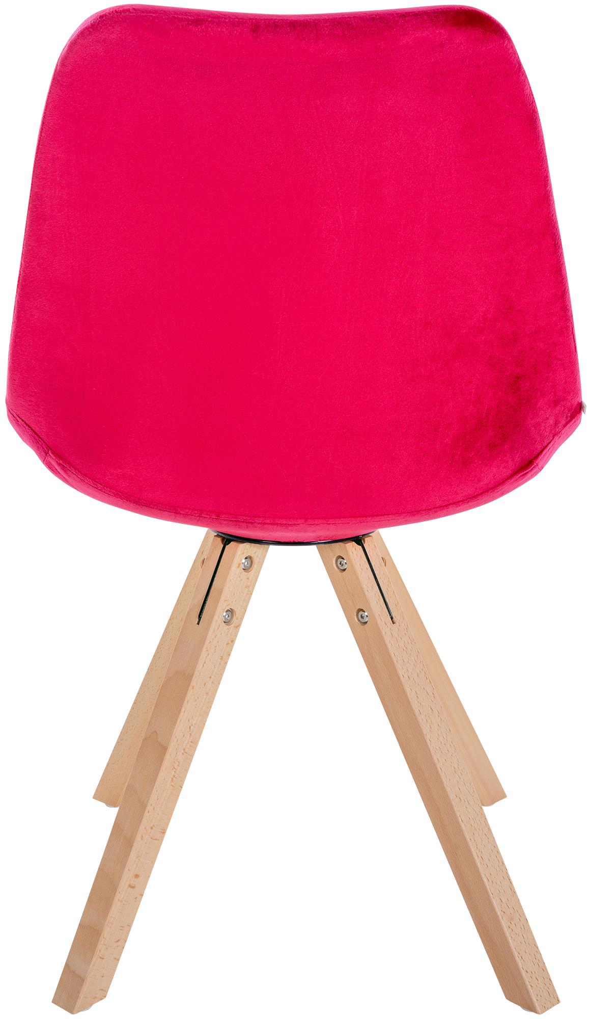 Lot de 4 chaises de salle à manger Sofia en velours Pieds en bois
