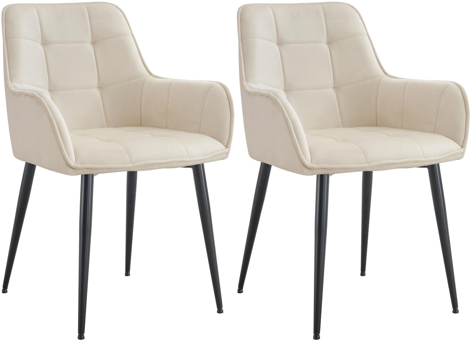 Lot de 2 chaises de salle à manger Ferndale velours