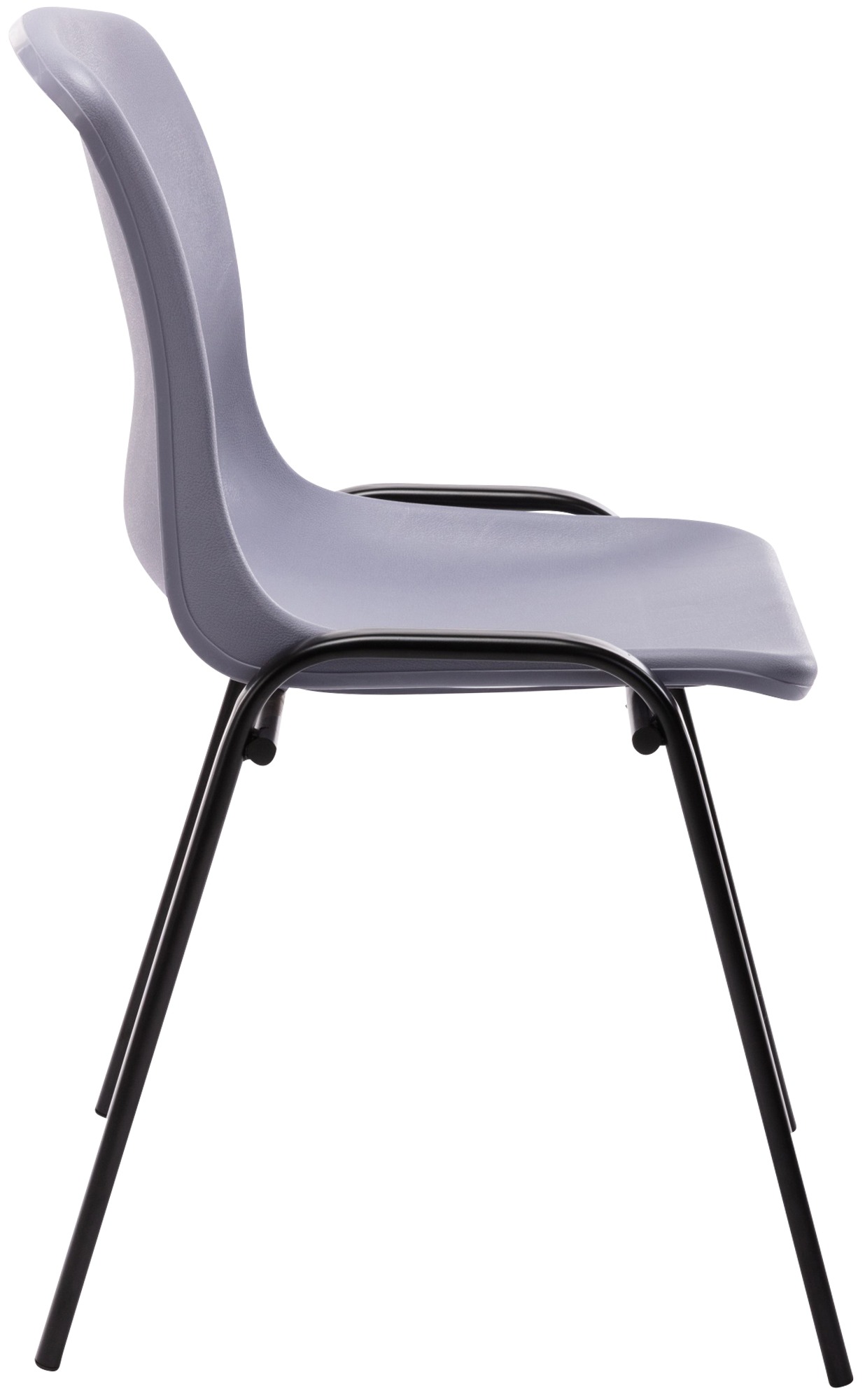 Chaise empilable Nowra avec assise en plastique et piètement en métal noir mat