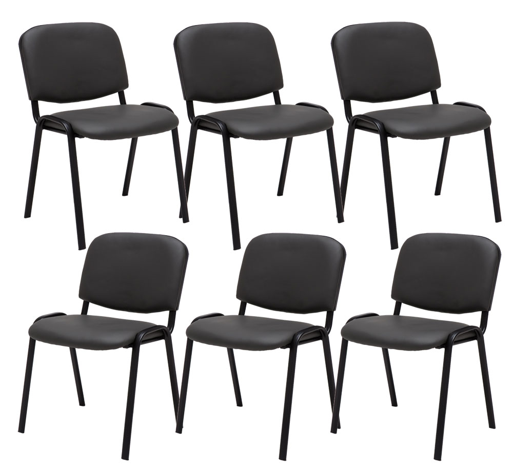 Lot de 6 chaises Visiteur Ken en similicuir