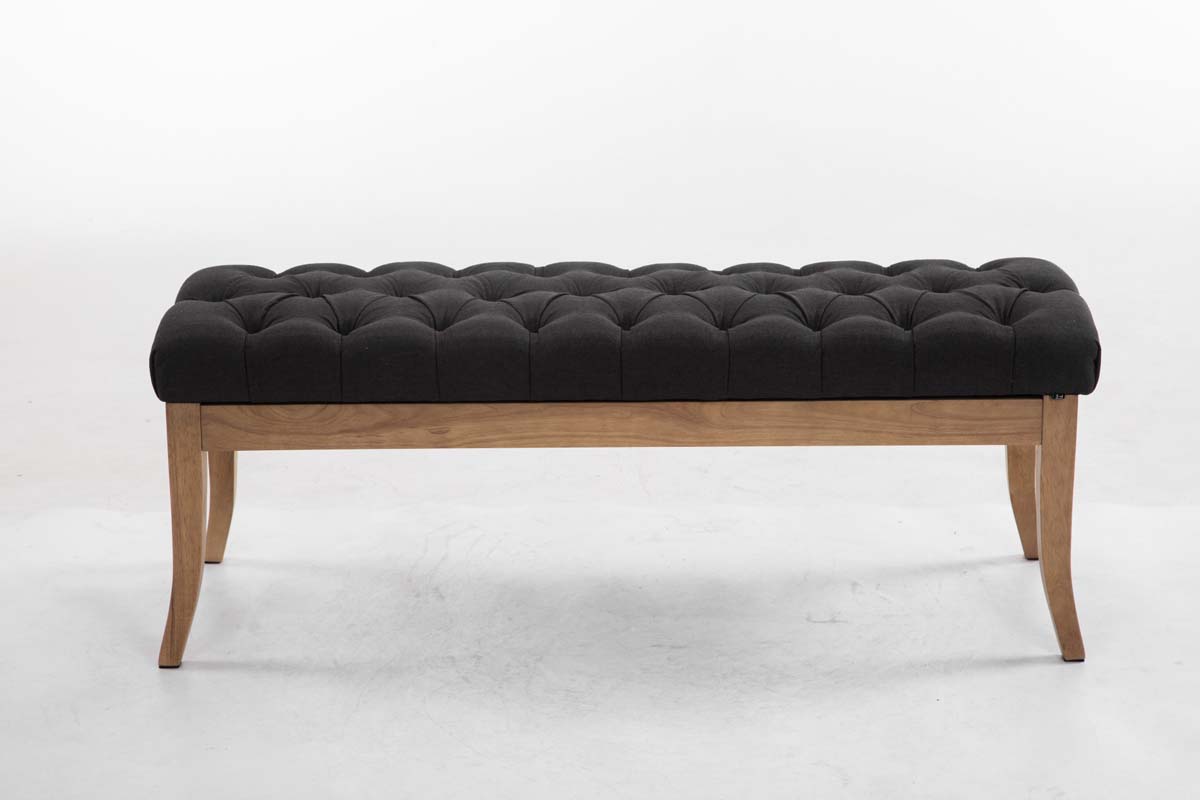 Banc Ramses tissu pieds antique clair