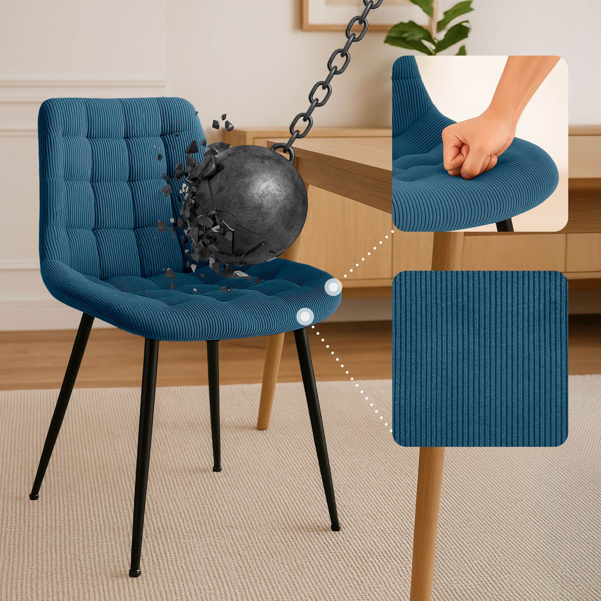 Chaise de salle à manger Sardna Cord