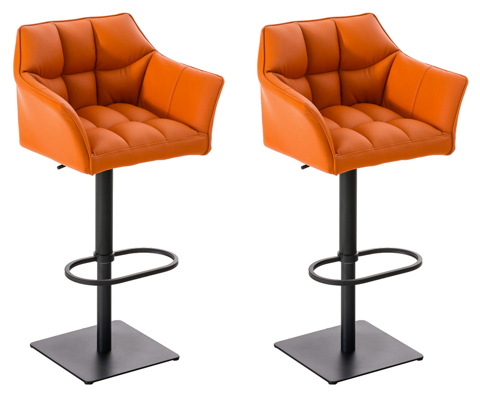 Lot de 2 tabourets de bar Damaso en similicuir