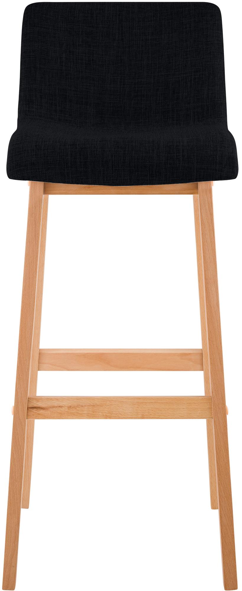 Lot de 2 tabourets de bar Hover en tissu, piètement à quatre pieds en bois naturel