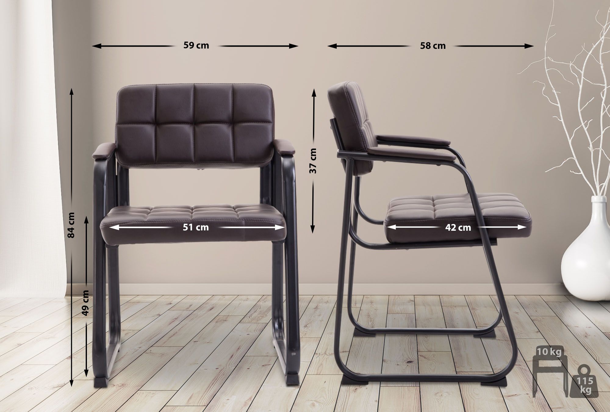 Chaise de visiteur Canada B similicuir