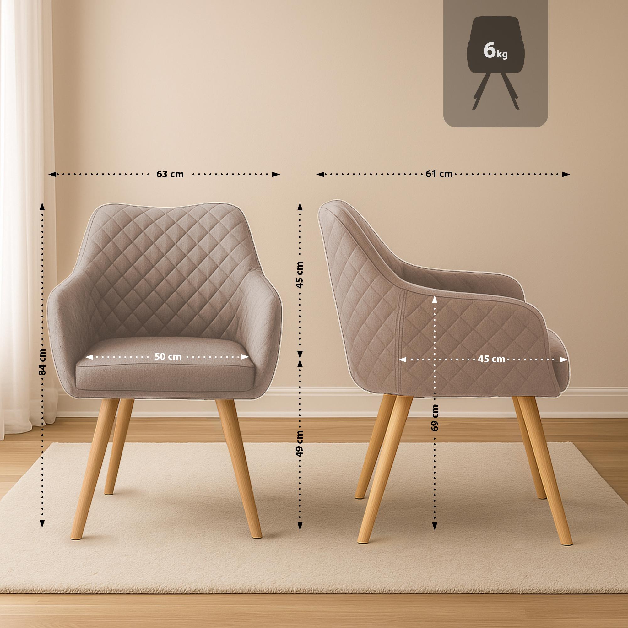 Chaise de salle à manger Gent en tissu