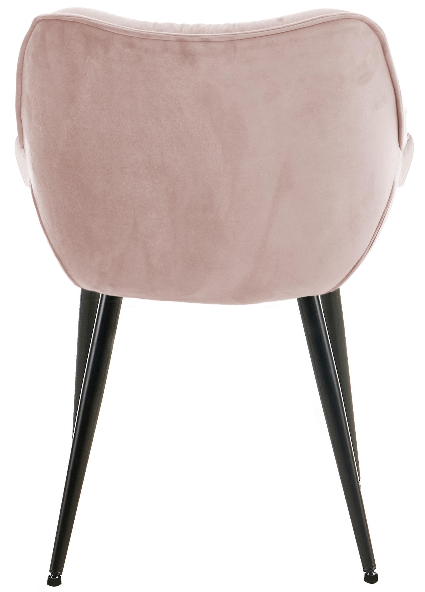 Chaise de salle à manger Tanna en Velours avec Piètement en Métal noir