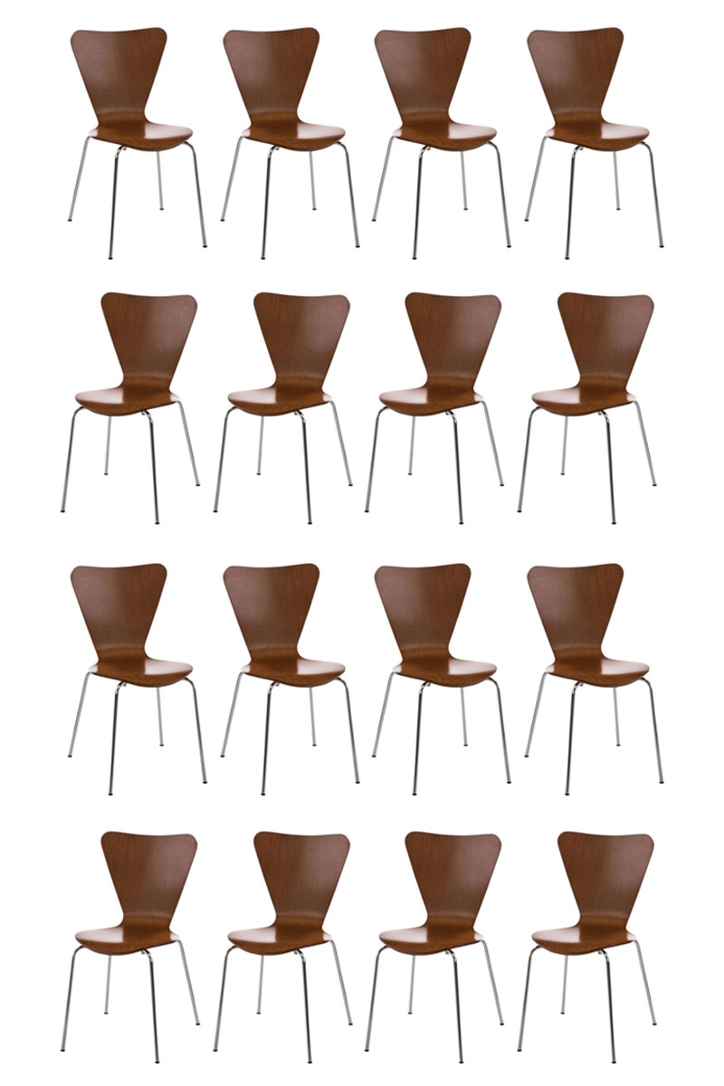 Lot de 16 chaises visiteur empilables Calisto