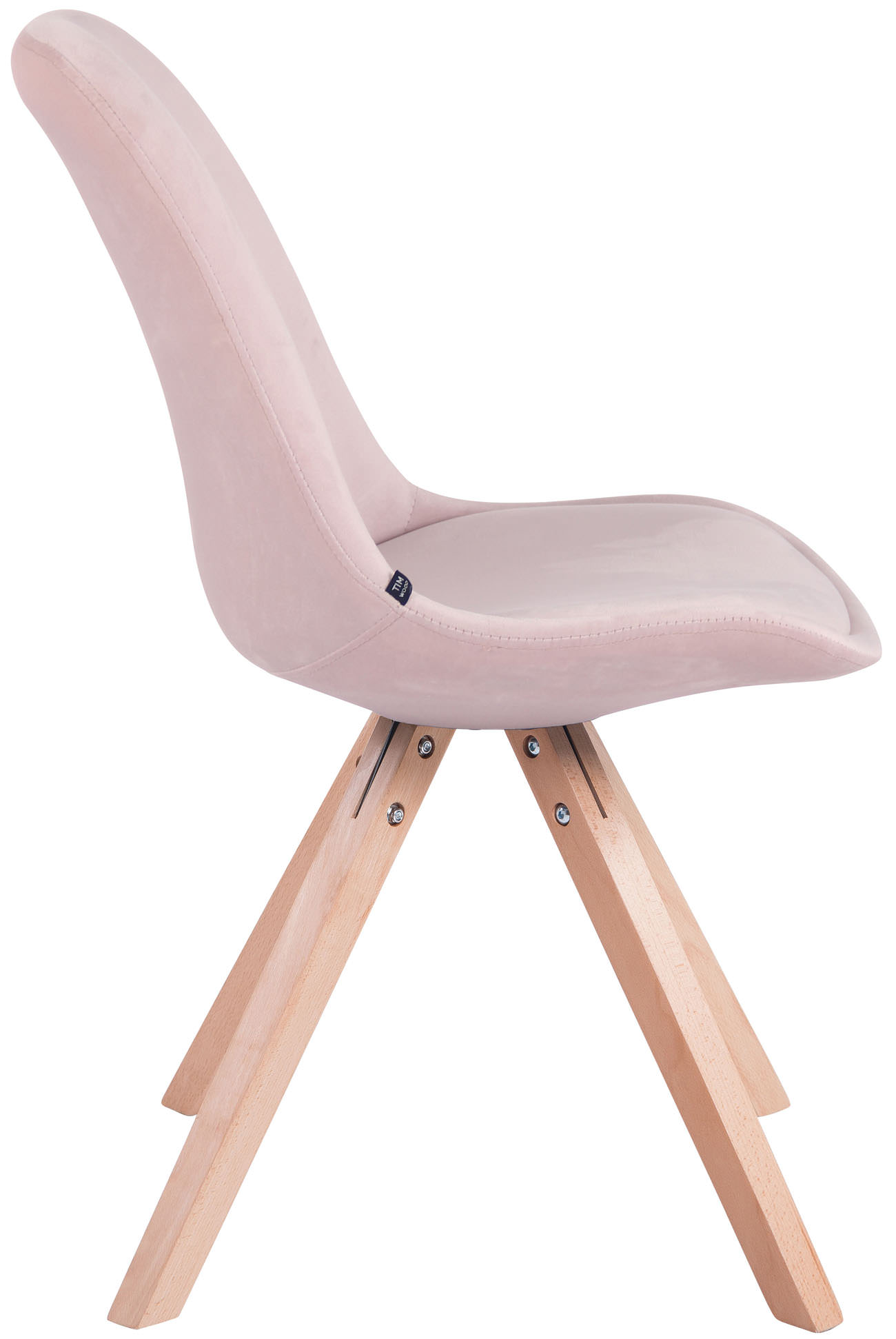 Lot de 4 Chaises de salle à manger Toulouse Velours Pieds carrés bois