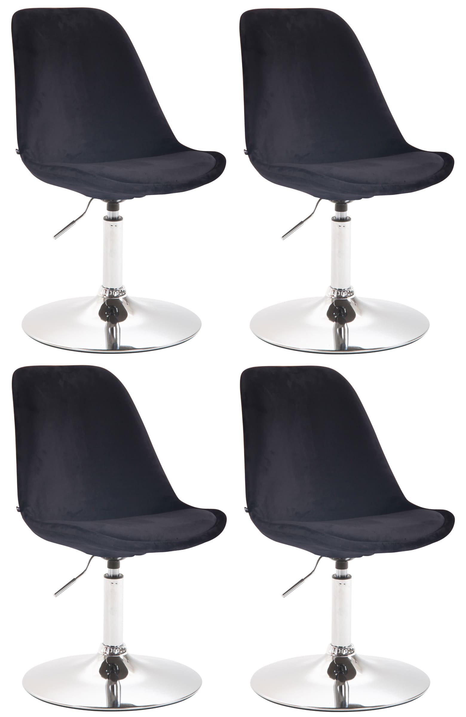 Lot de 4 Chaises de salle à manger Maverick en velours avec pied métal