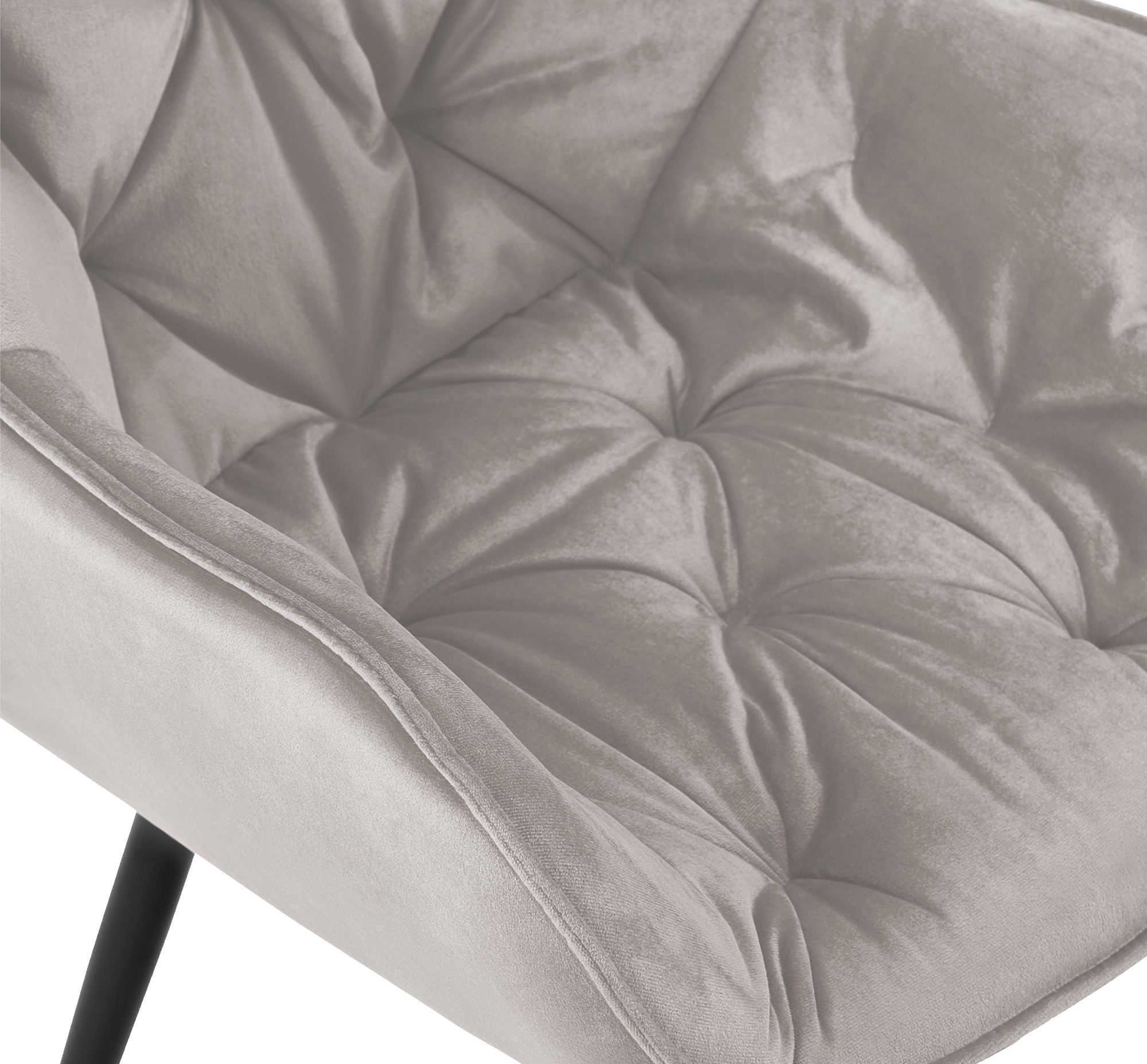 Lot de 4 Chaises de salle à manger Tanna en Velours Piètement en Métal noir