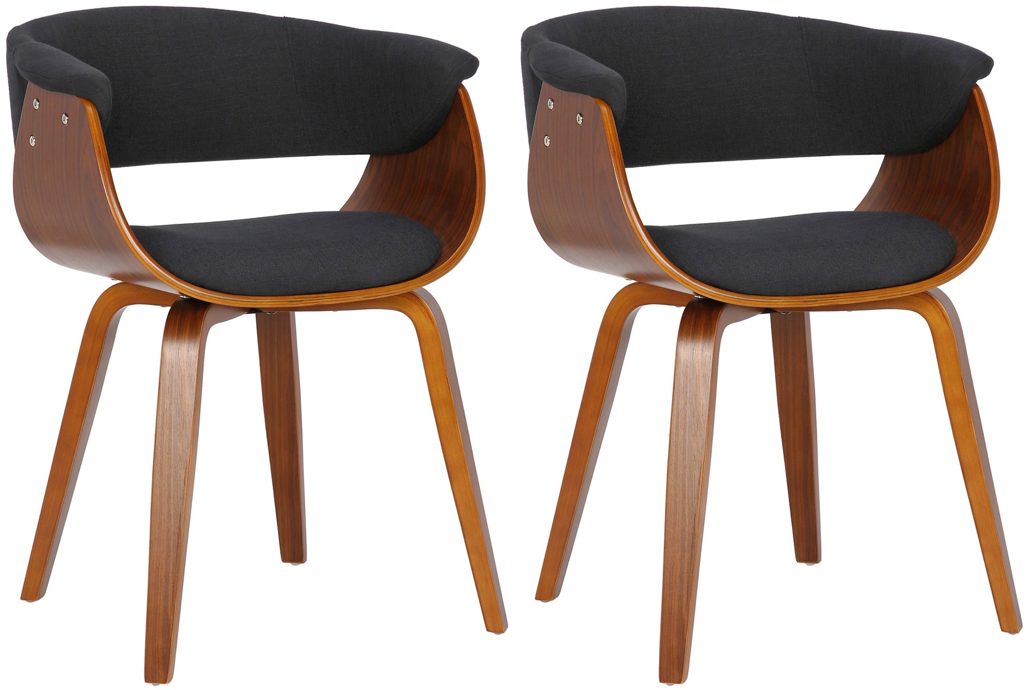 Lot de 2 chaises de salle a manger Bruce en tissu