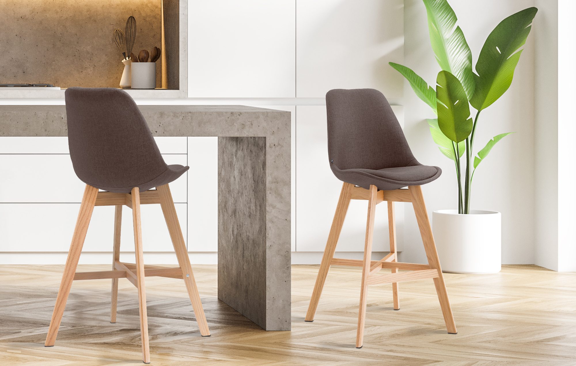 Lot de 2 tabourets de bar Cannes Tissu