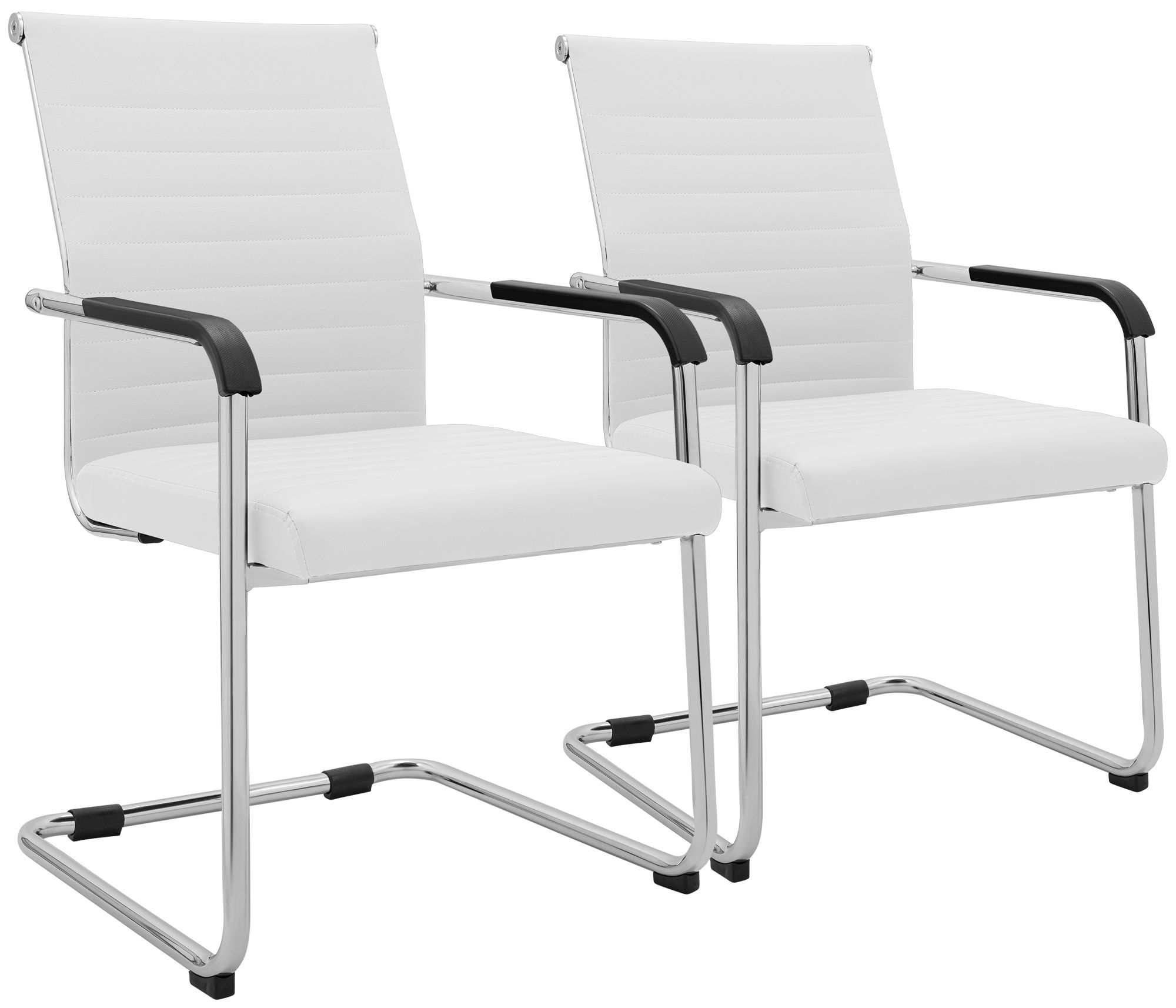 Lot de 2 chaises cantilever Hakon, aspect cuir