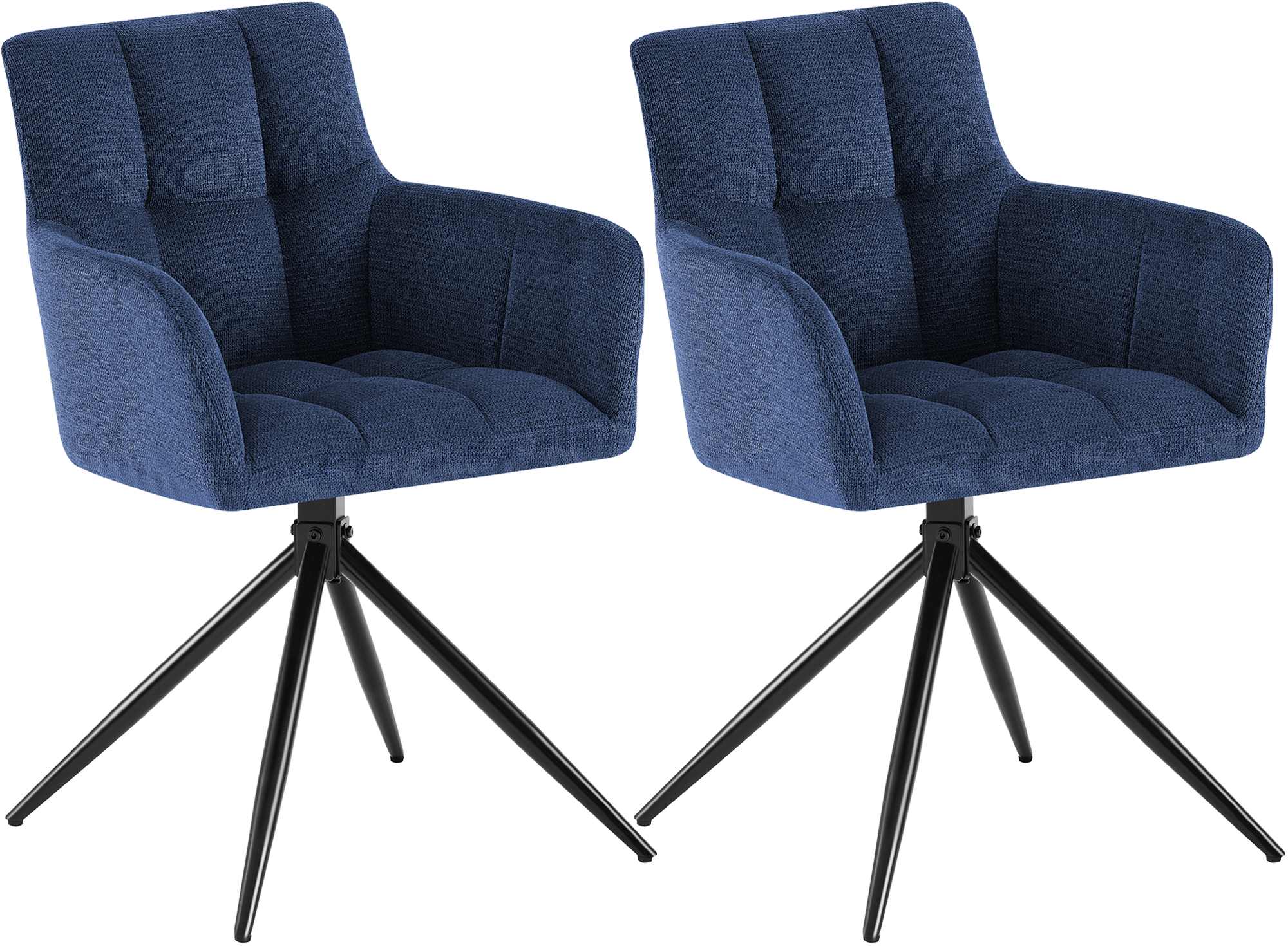 Lot de 2 chaises de salle à manger Jonah en tissu