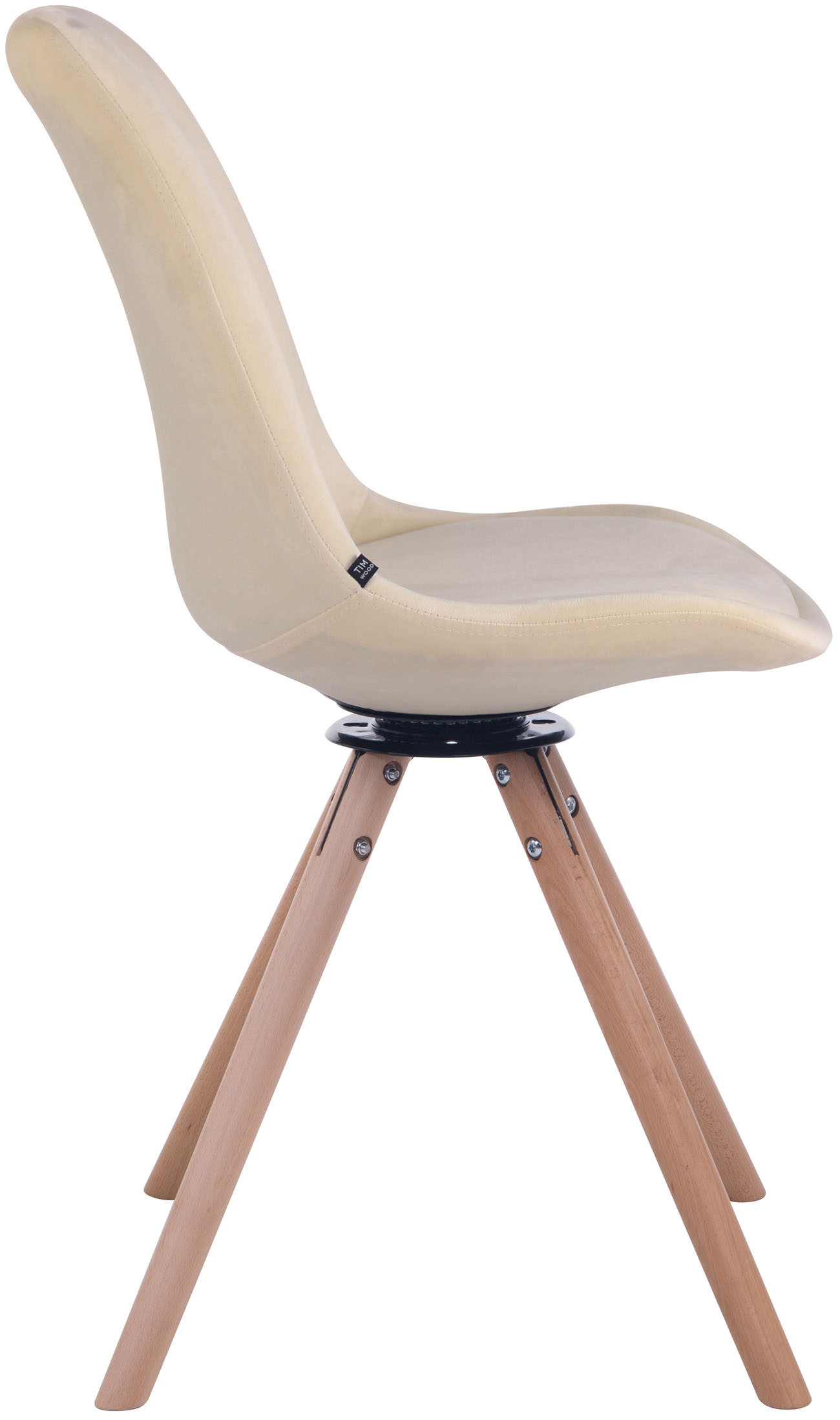 Chaise de salle à manger Troyes Pivotant en velours avec piétement rond