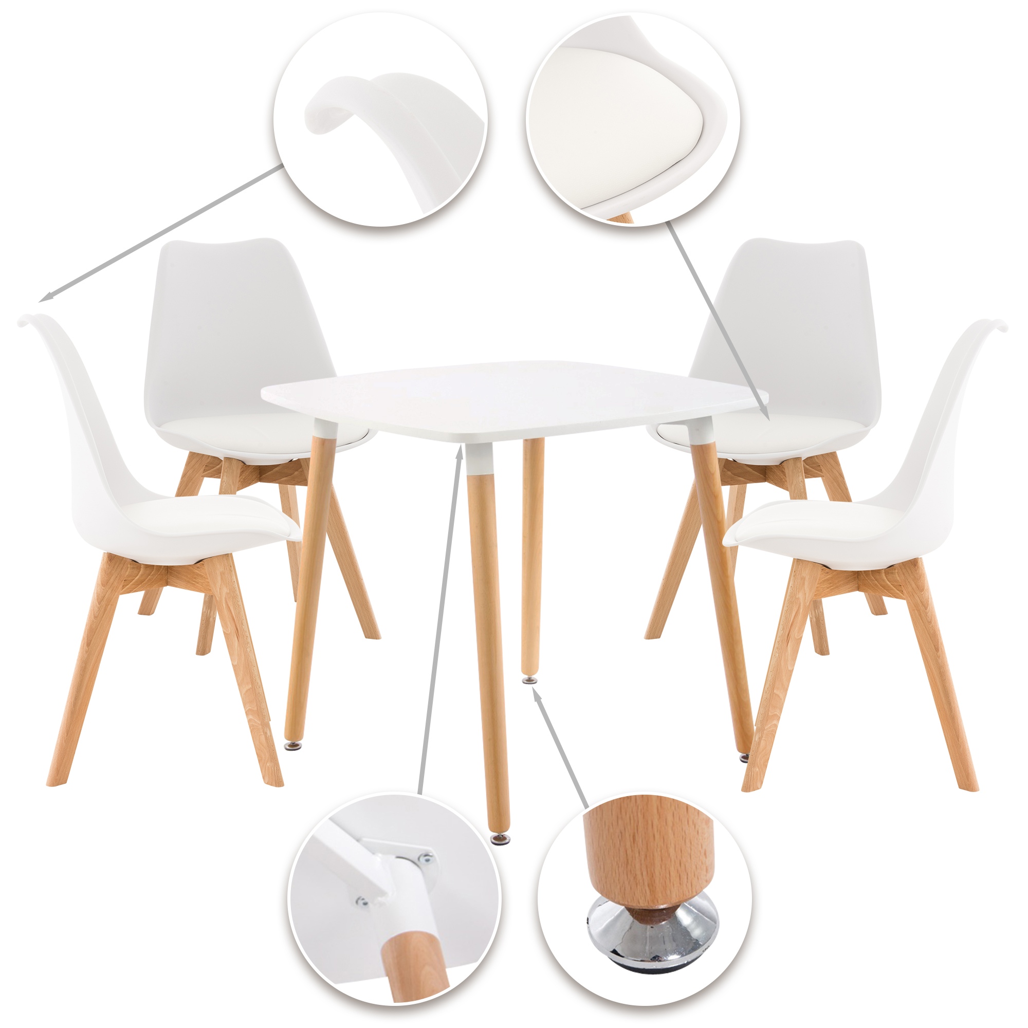 Ensemble de salle à manger Liborg avec 1 Table et 4 chaises