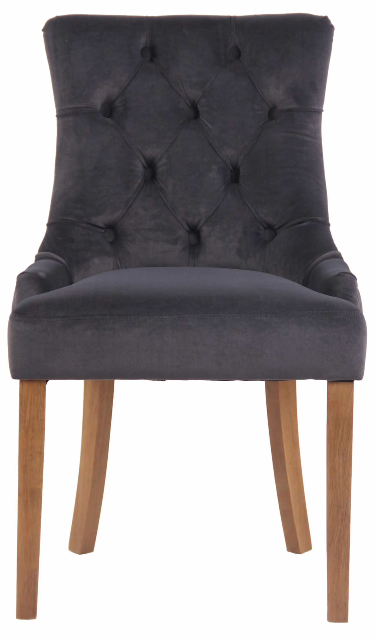 Chaise de salle à manger Aberdeen en Velours avec Piètement en bois d'hévéa