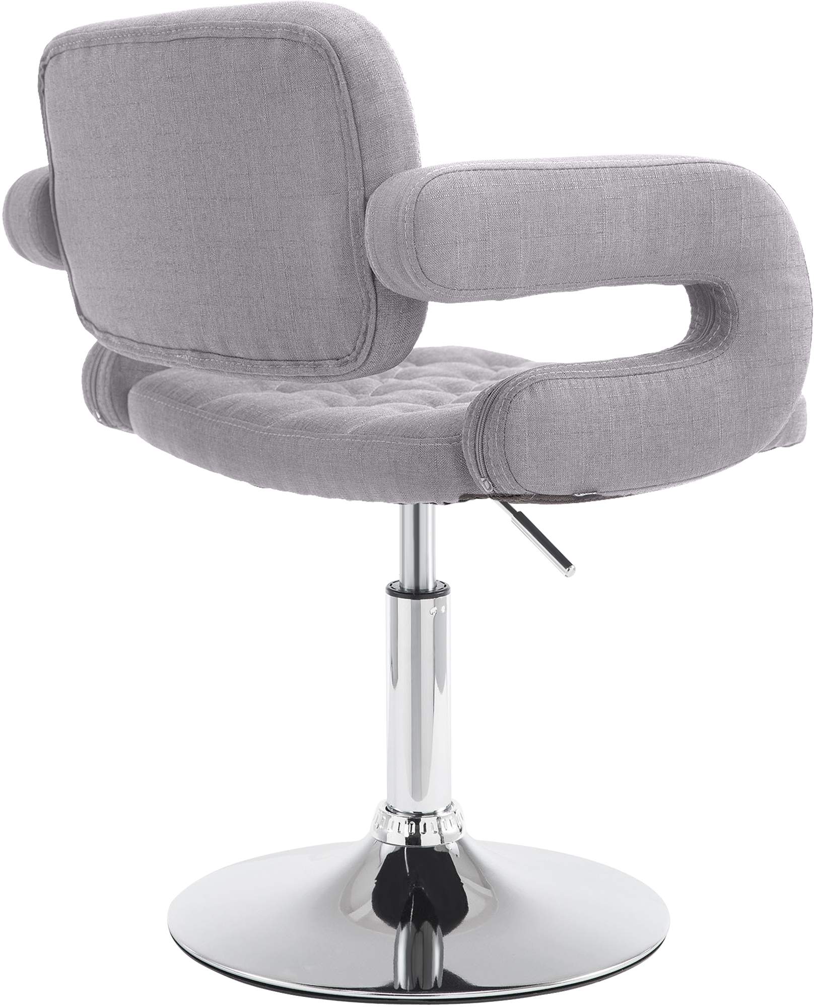 Chaise lounge Dublin Tissu - Piètement avec colonne centrale métal chromé