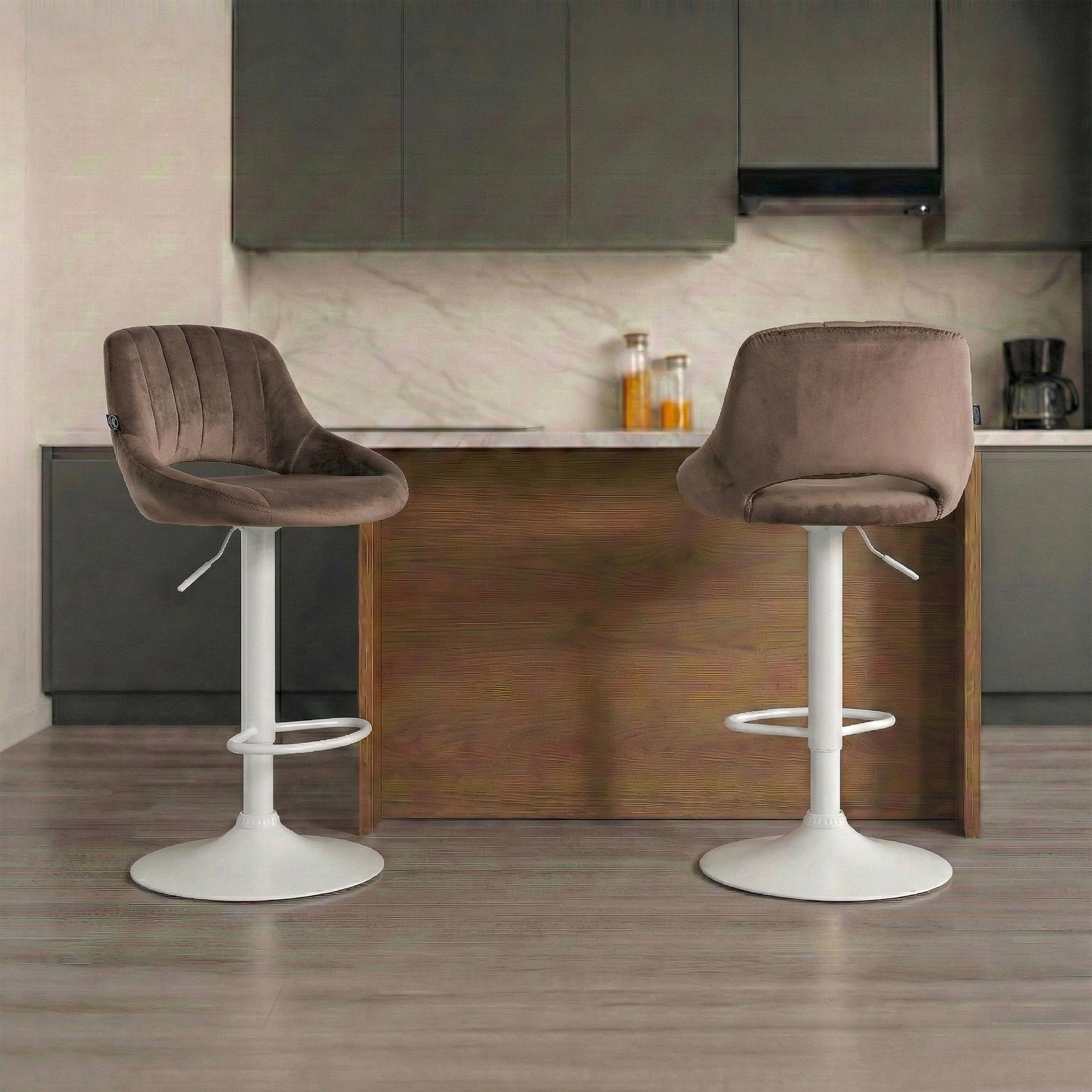 Tabouret de bar Milet en velours