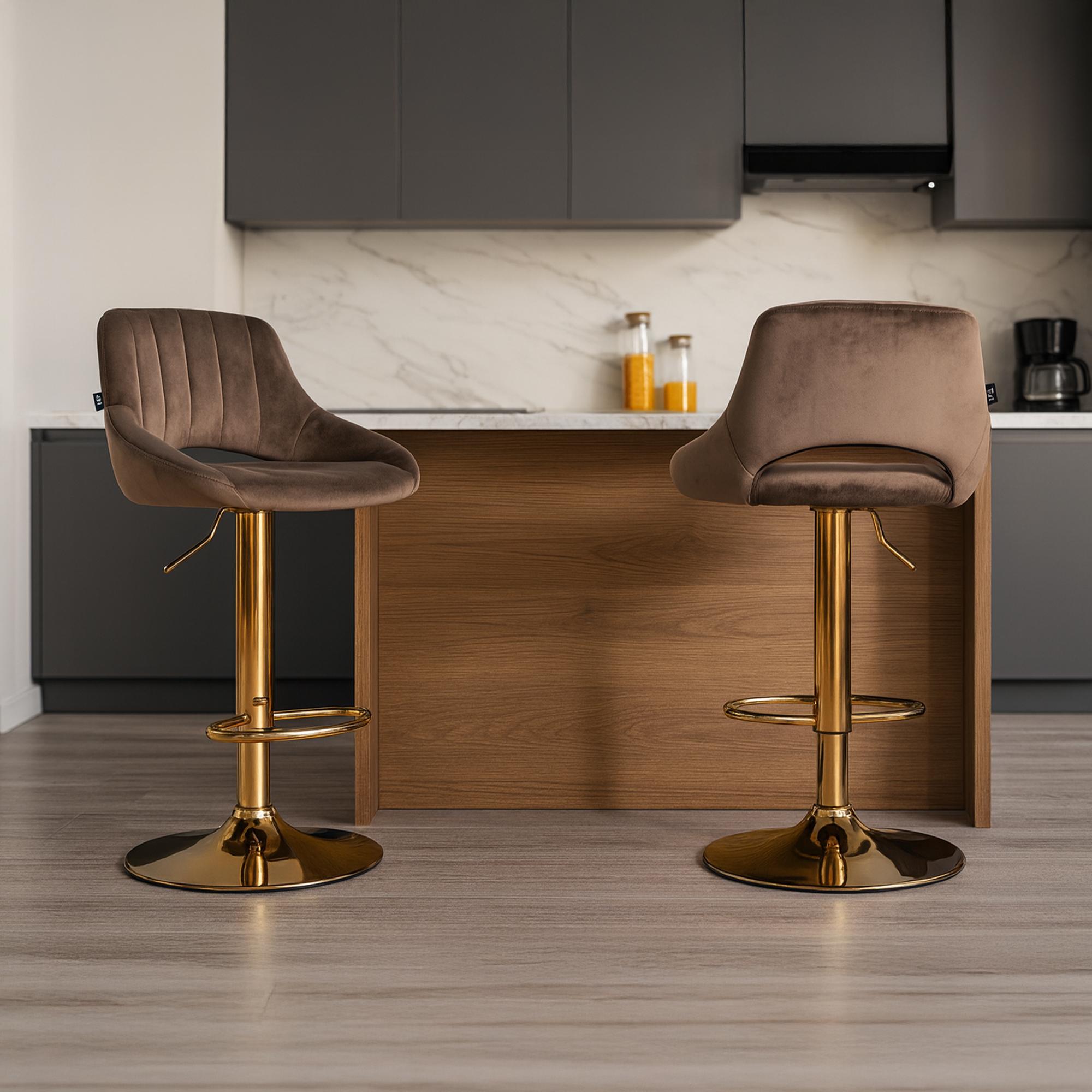 Tabouret de bar Milet en velours