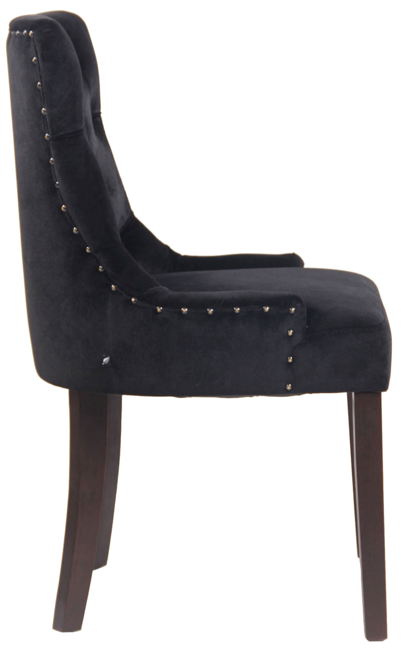 Chaise de salle à manger Aberdeen en Velours avec Piètement en bois d'hévéa