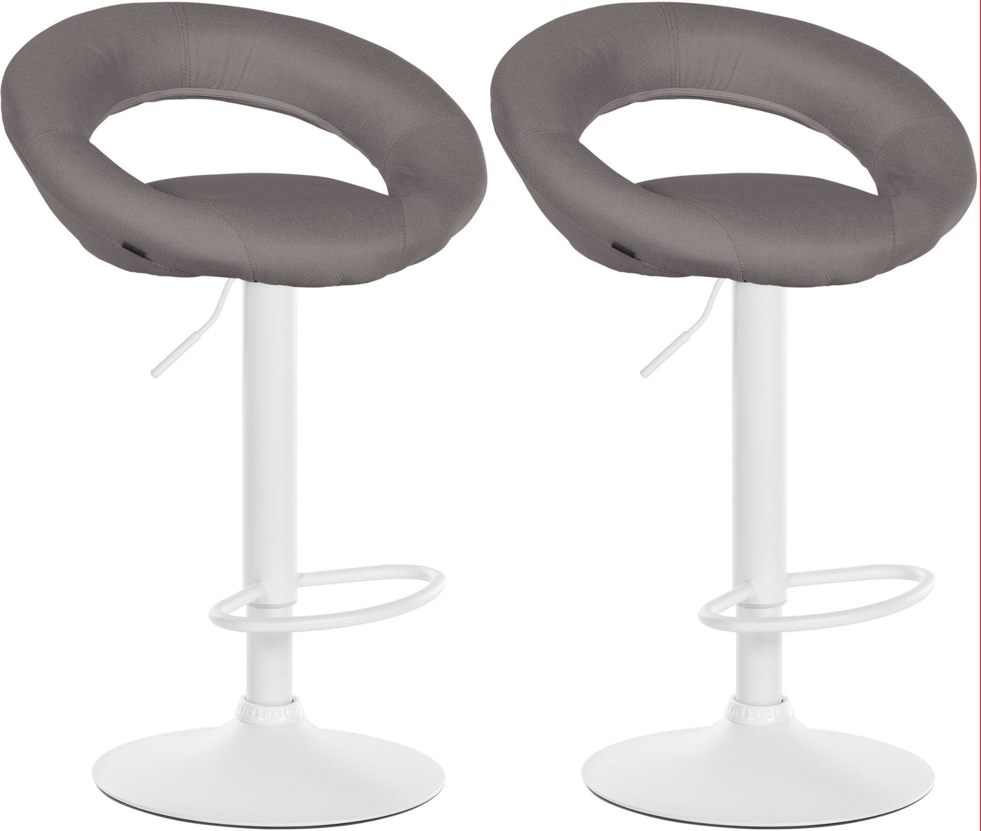 Lot de 2 tabourets de bar Olinda tissu