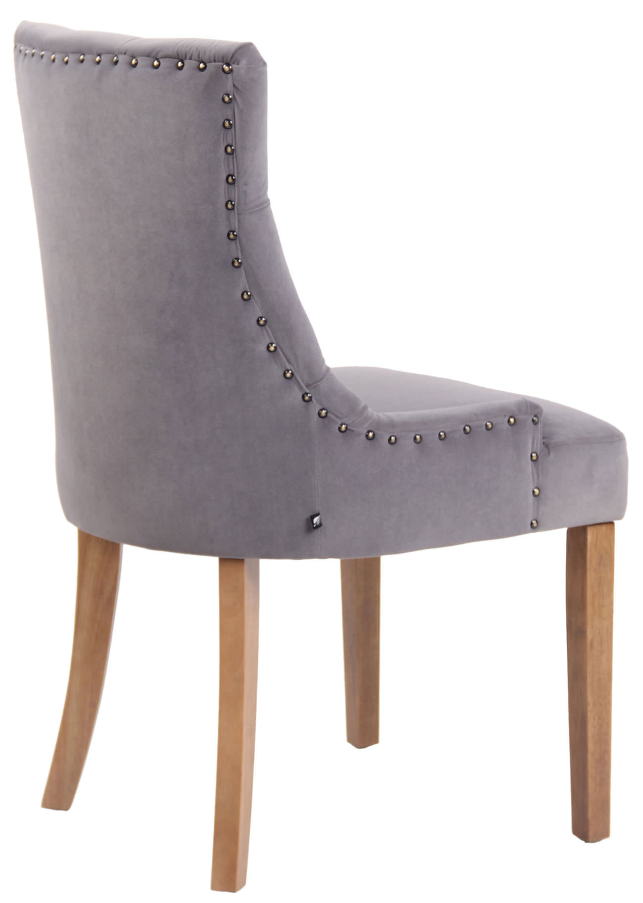 Lot de 4 Chaises de salle à manger Aberdeen en Velours Piètement en bois d'hévéa
