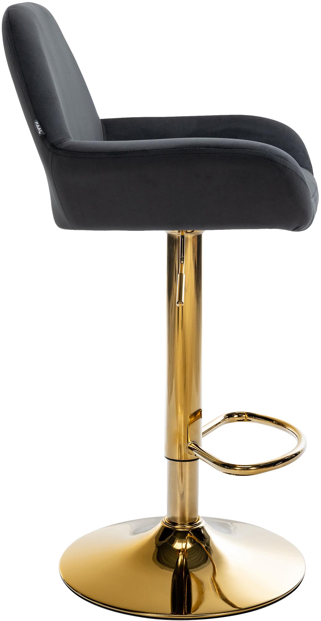 Lot de 2 tabourets de bar Braga or velours