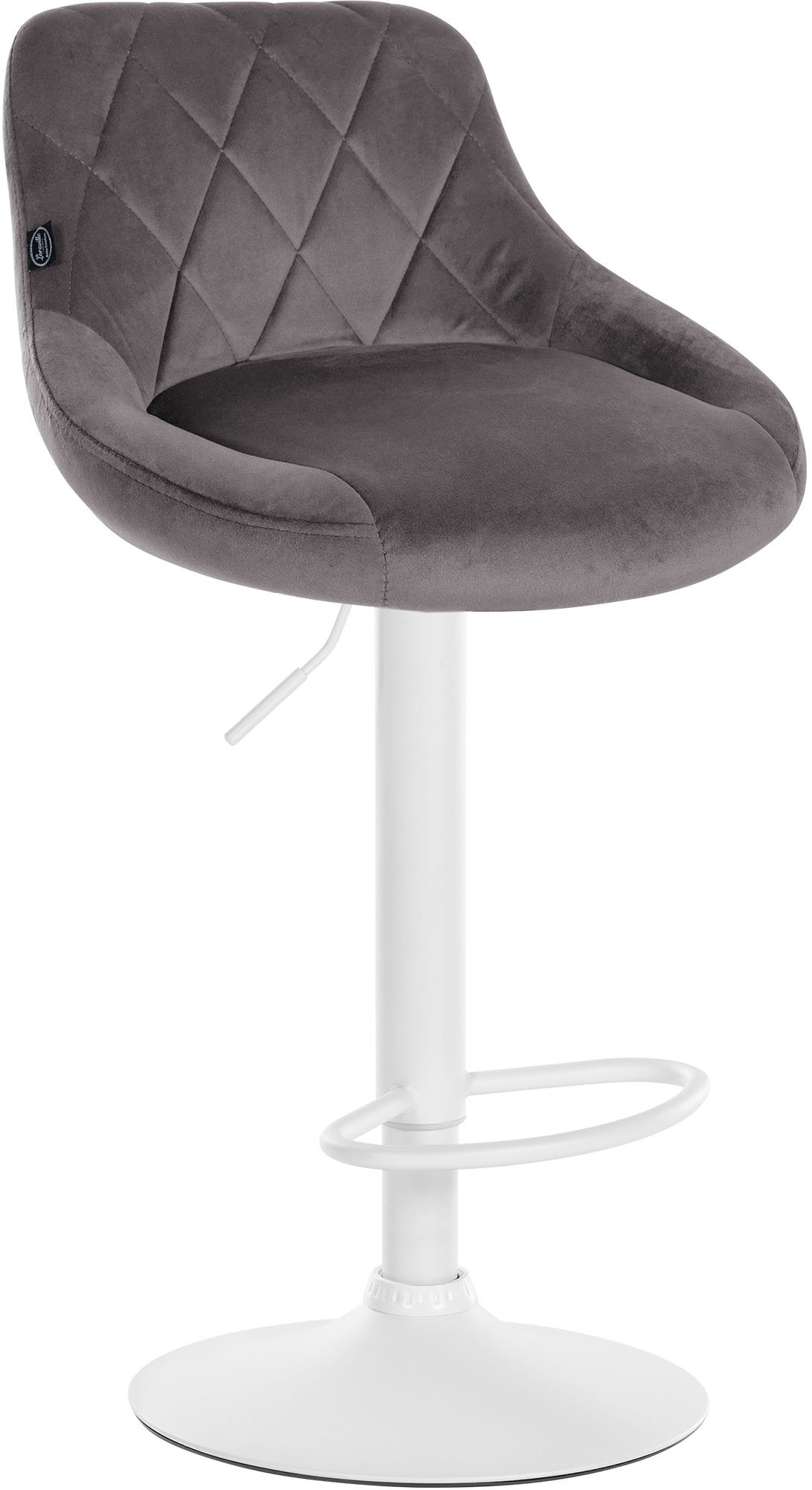 Tabouret de bar Lazio en velours avec pied en métal