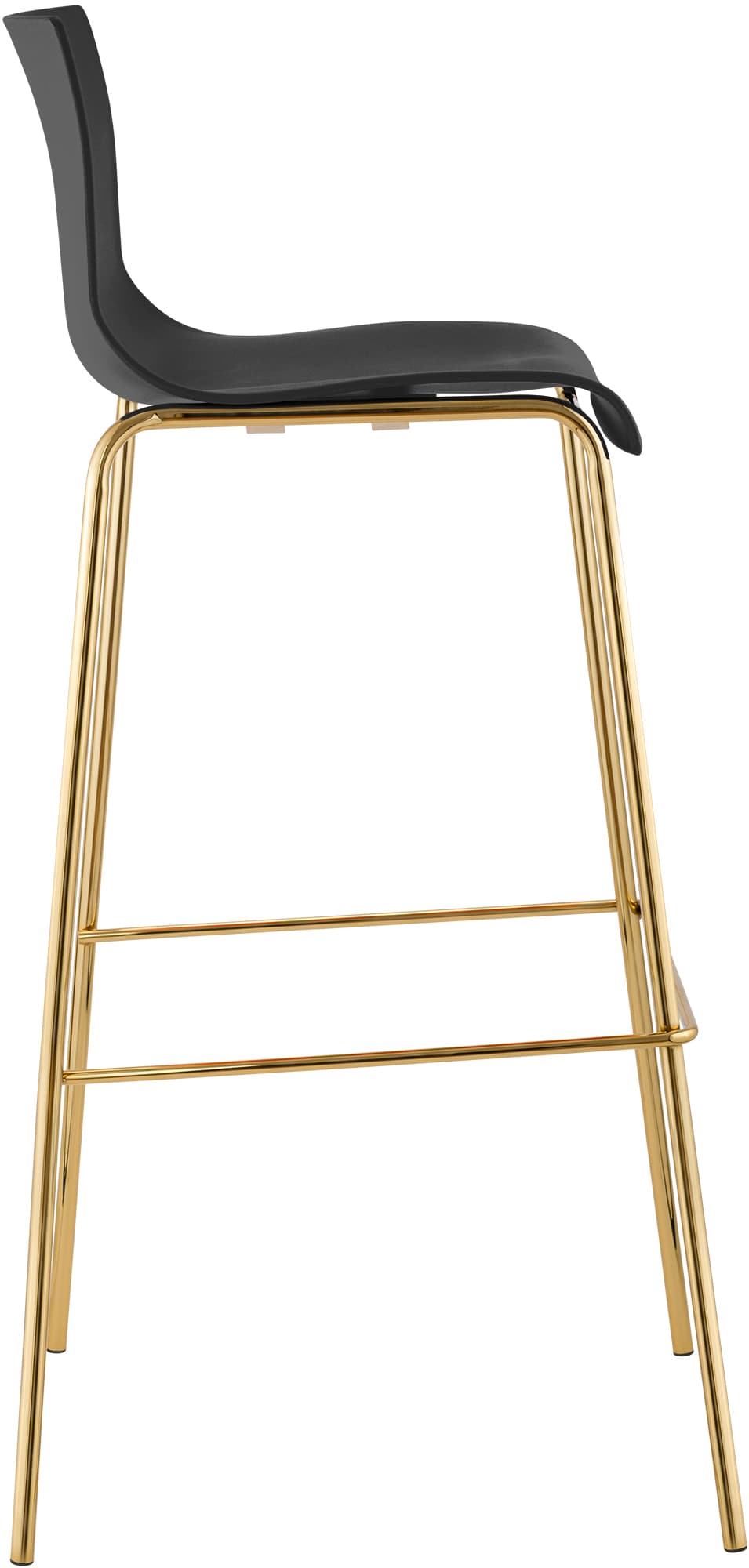 Tabouret de bar Hover plastique piètement 4 pieds or