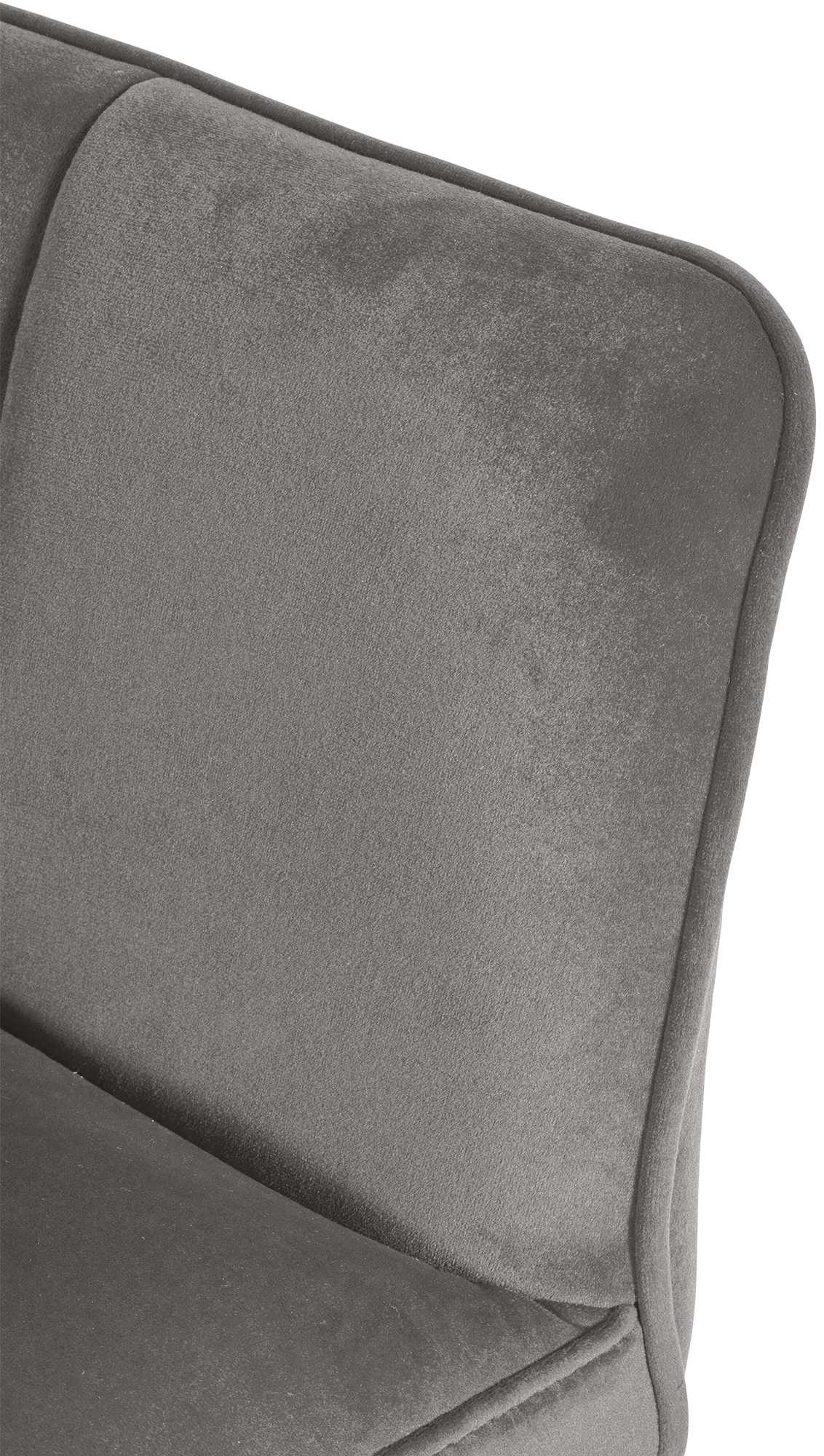 Lot de 2 tabourets de bar Damaso en velours avec piètement à quatre pieds