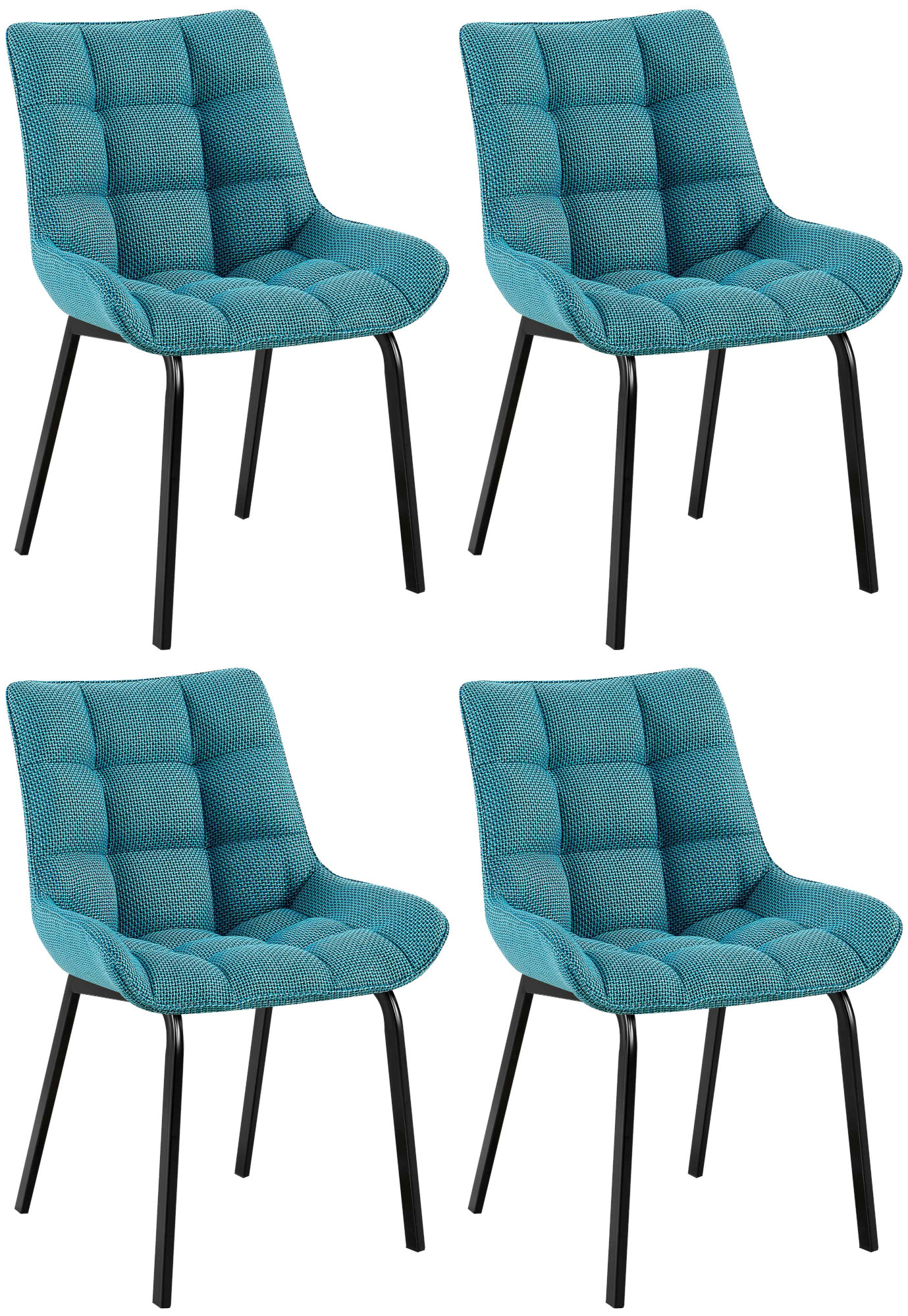 4 x Chaise Saranda en Tissu avec matellassage élégant
