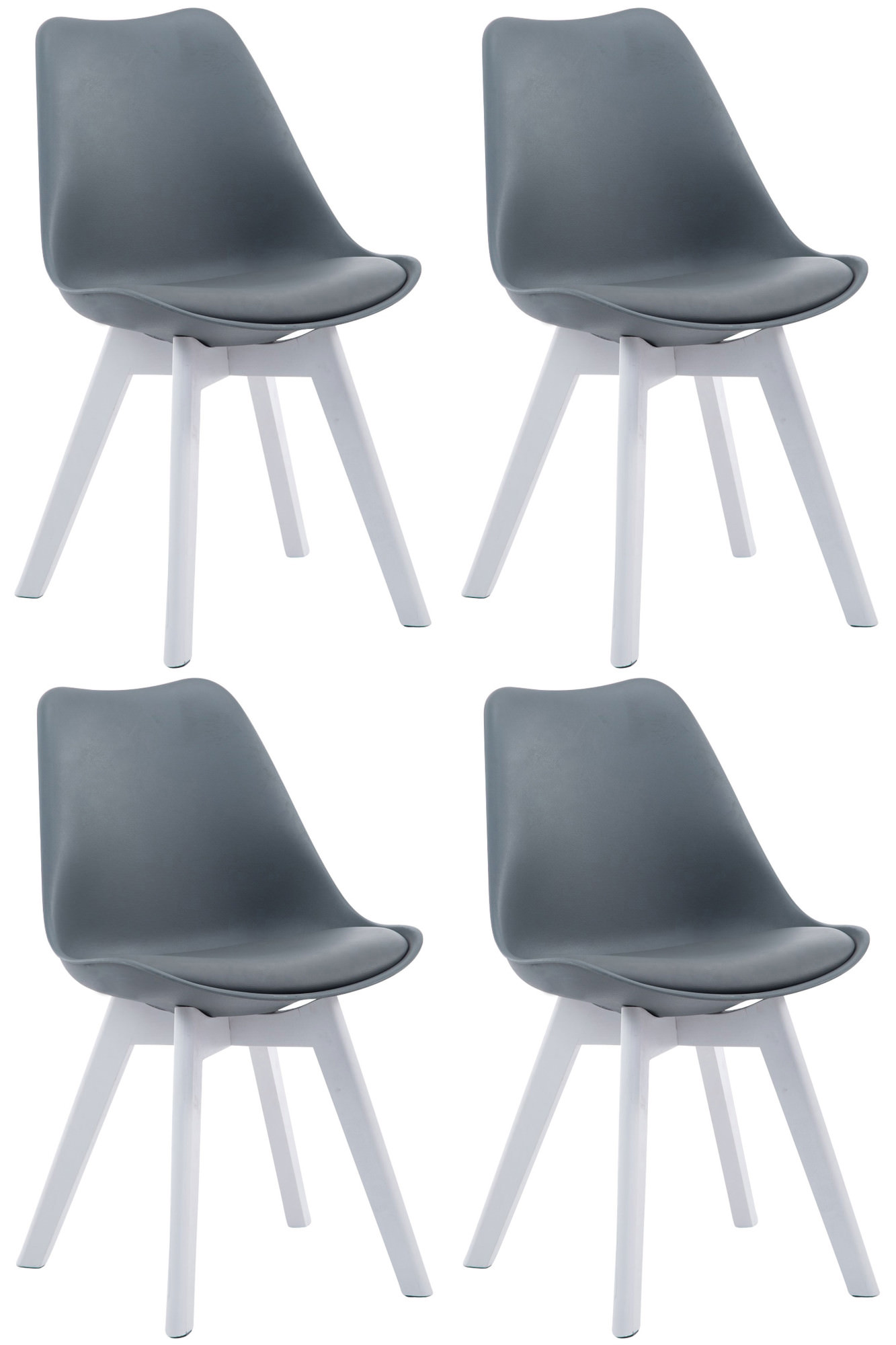 Lot de 4 chaises de salle à manger Borneo V2 en similicuir