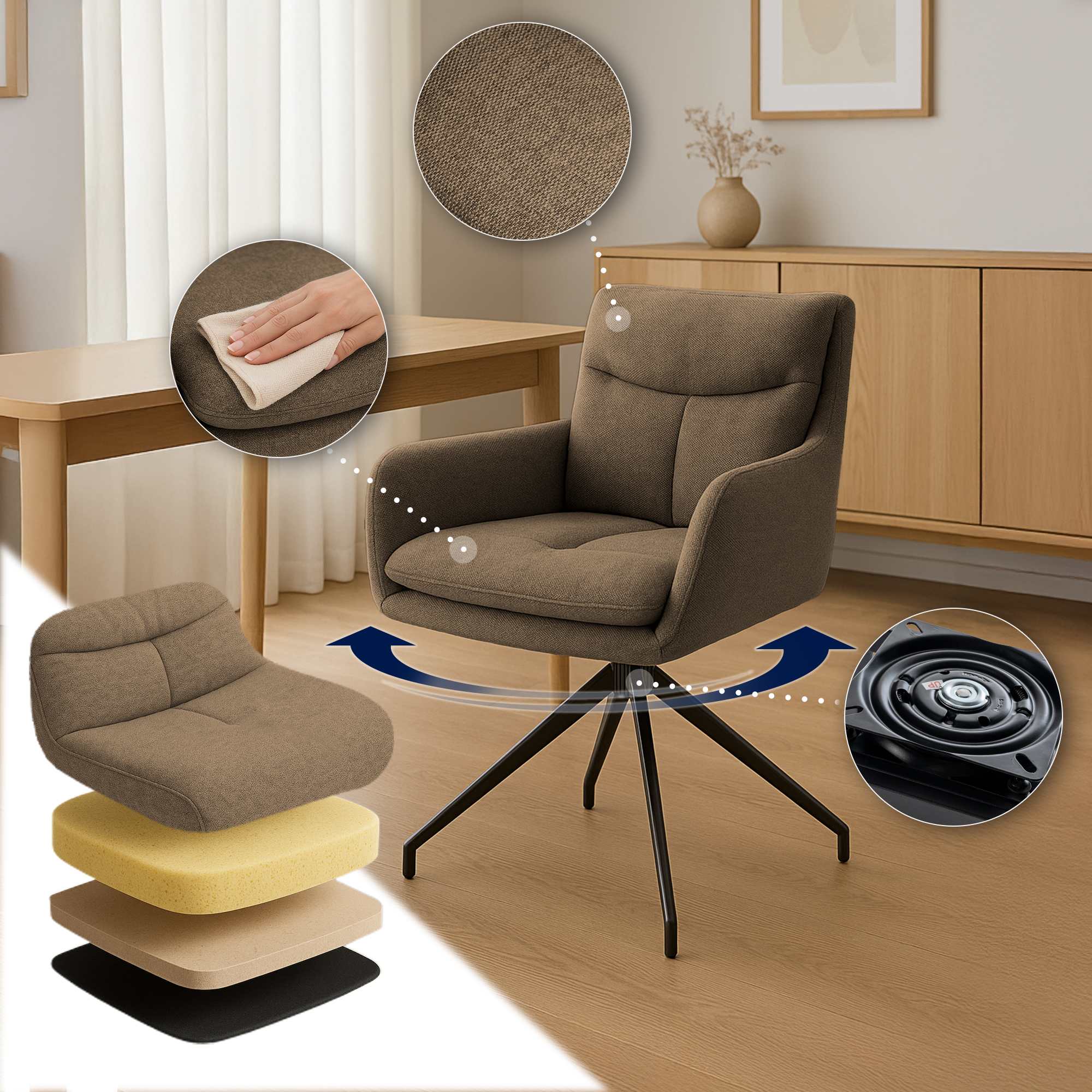 Chaise de salle à manger Somers Tissu
