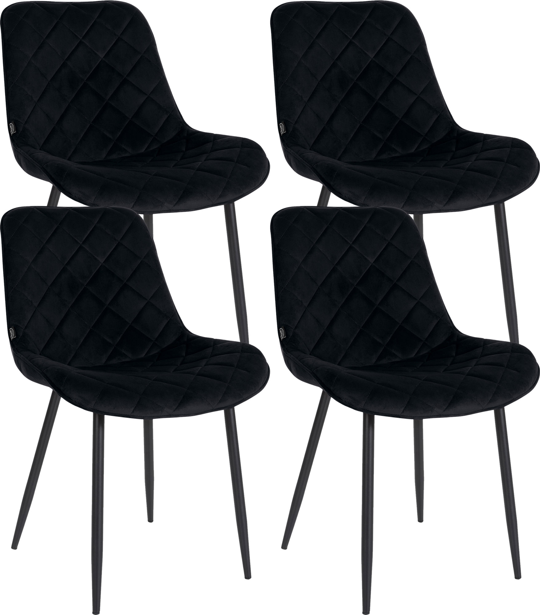 Lot de 4 chaises Springs velours