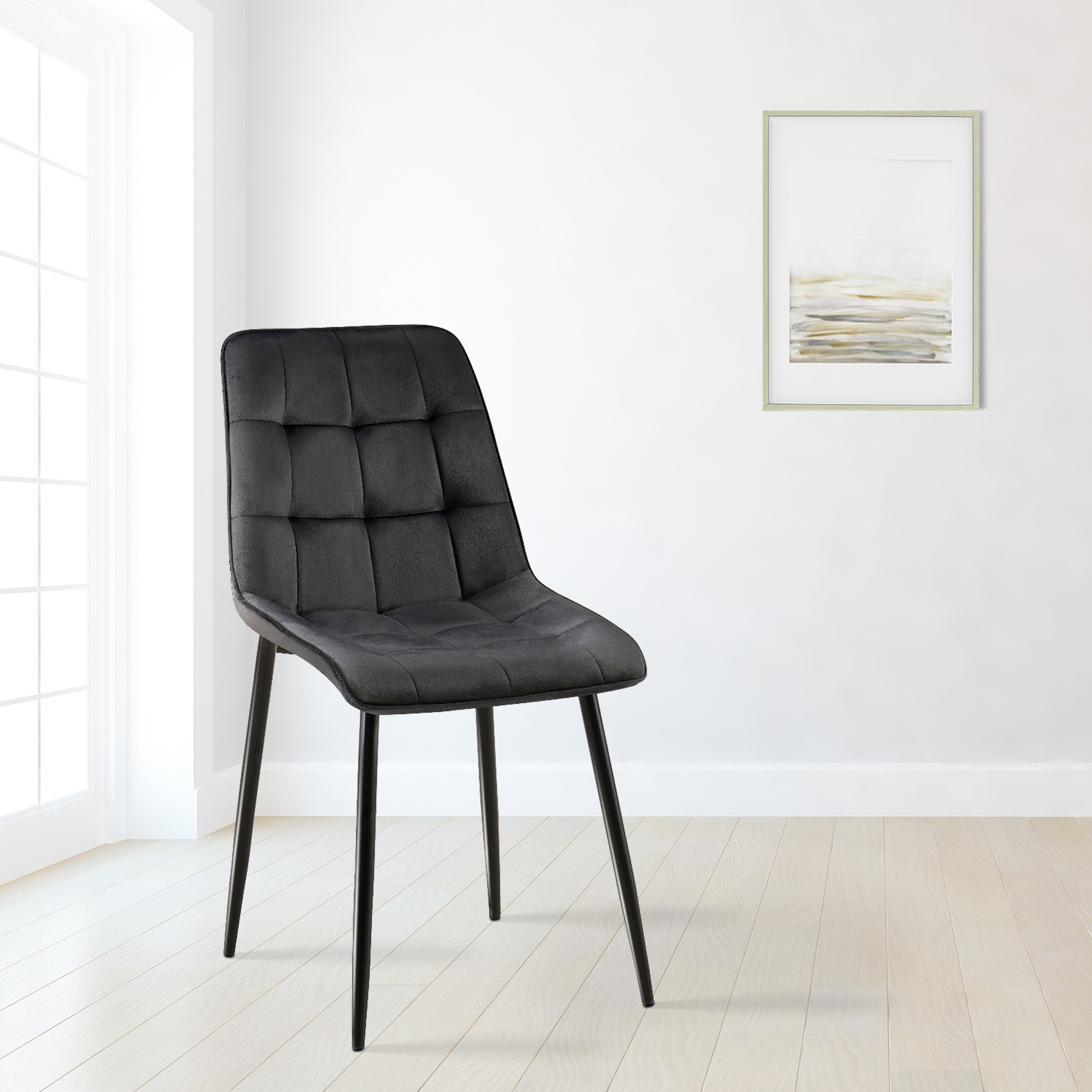 Chaise de salle à manger Gifford revêtement velours