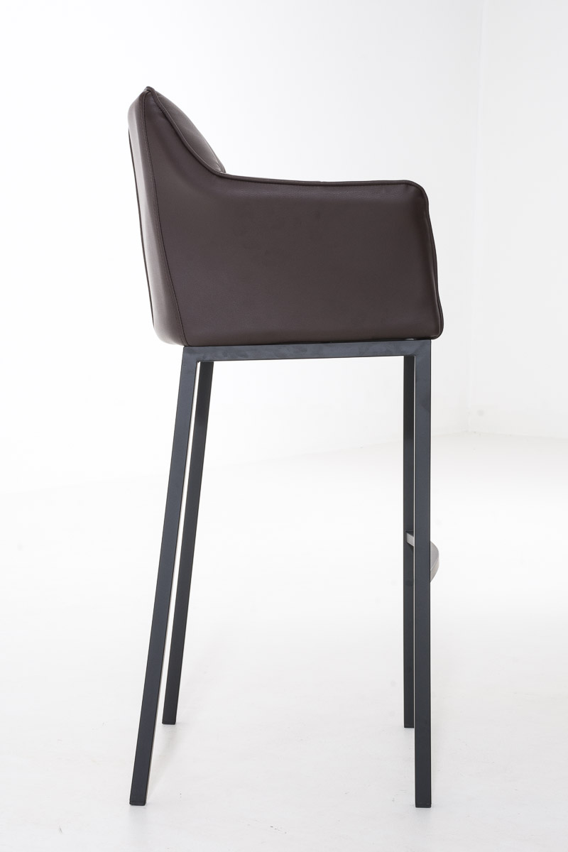 Tabouret de bar Damaso en similicuir avec piétement quatre pieds
